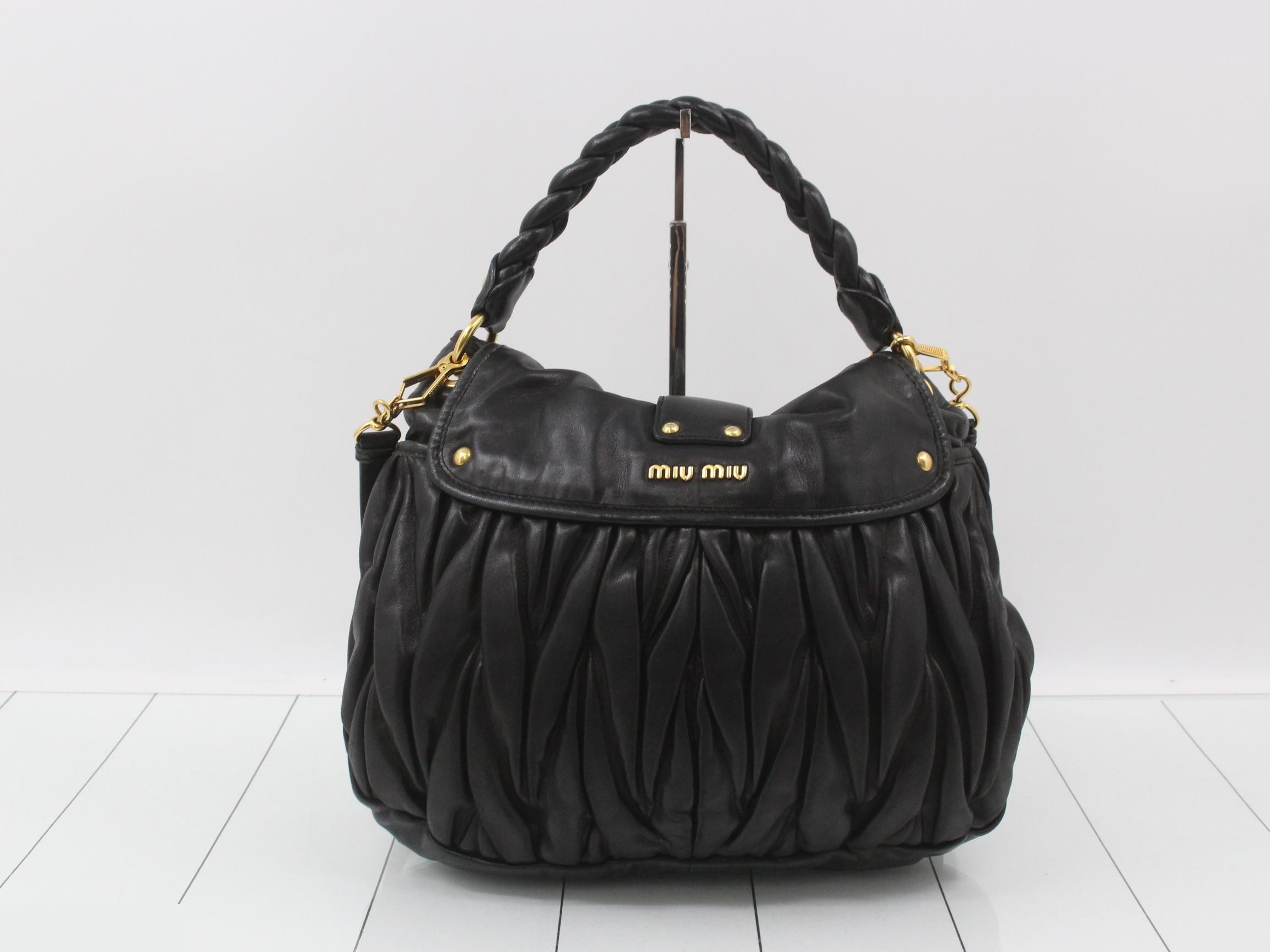 Matelassé Shoulder Bag, Black — view 2