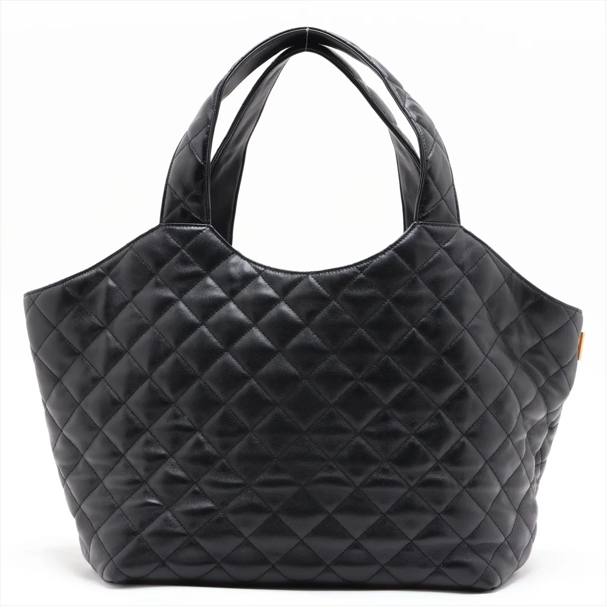 Leather Tote Bag, Black — view 2