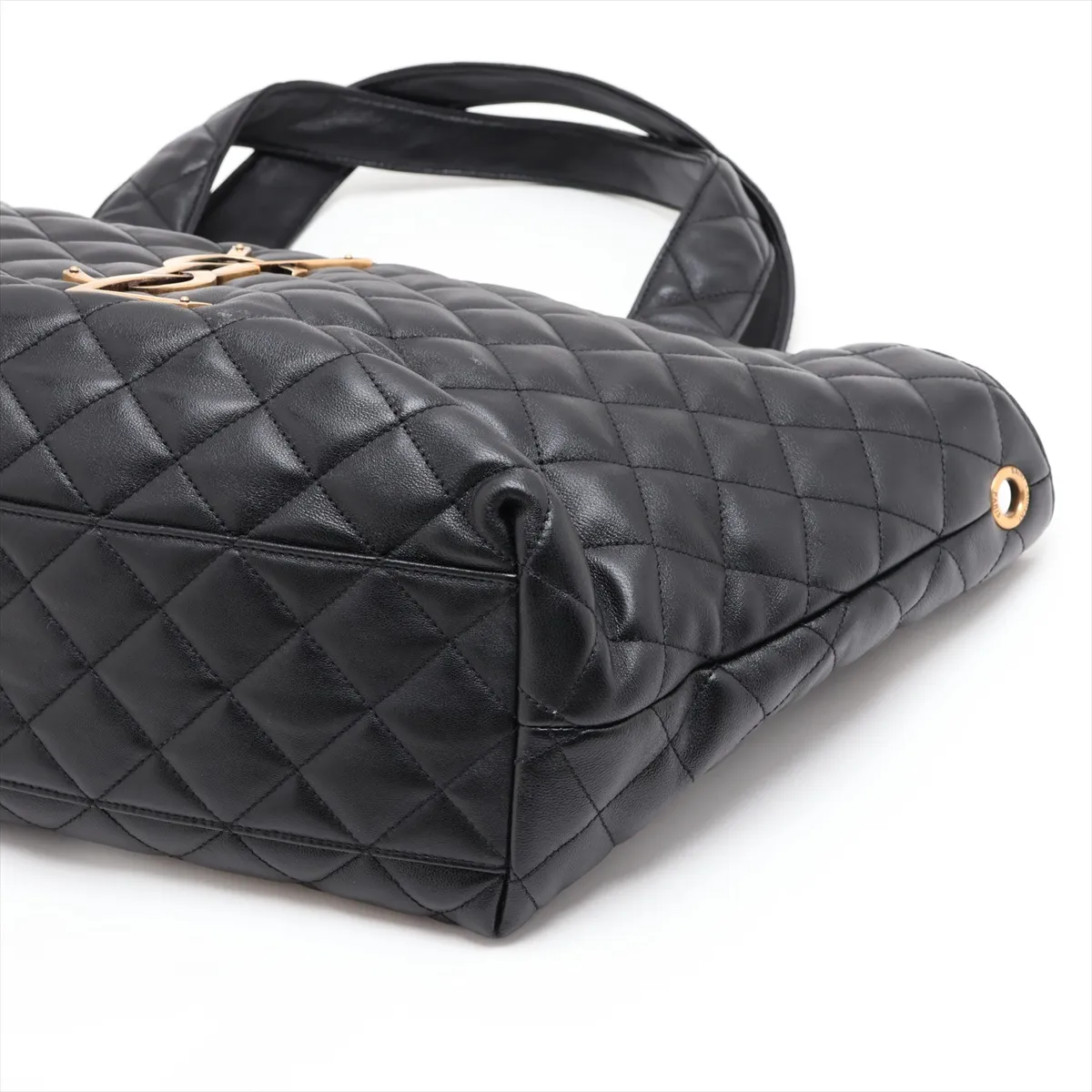 Leather Tote Bag, Black — view 3