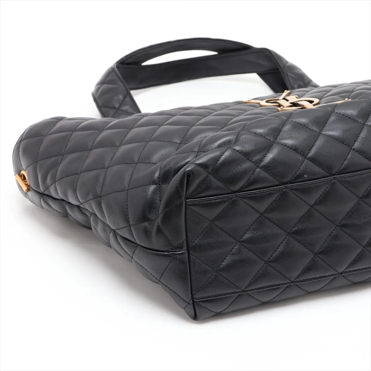 Leather Tote Bag, Black — view 4