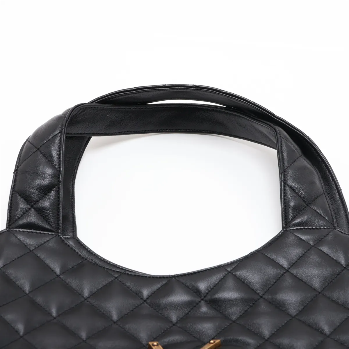 Leather Tote Bag, Black — view 6