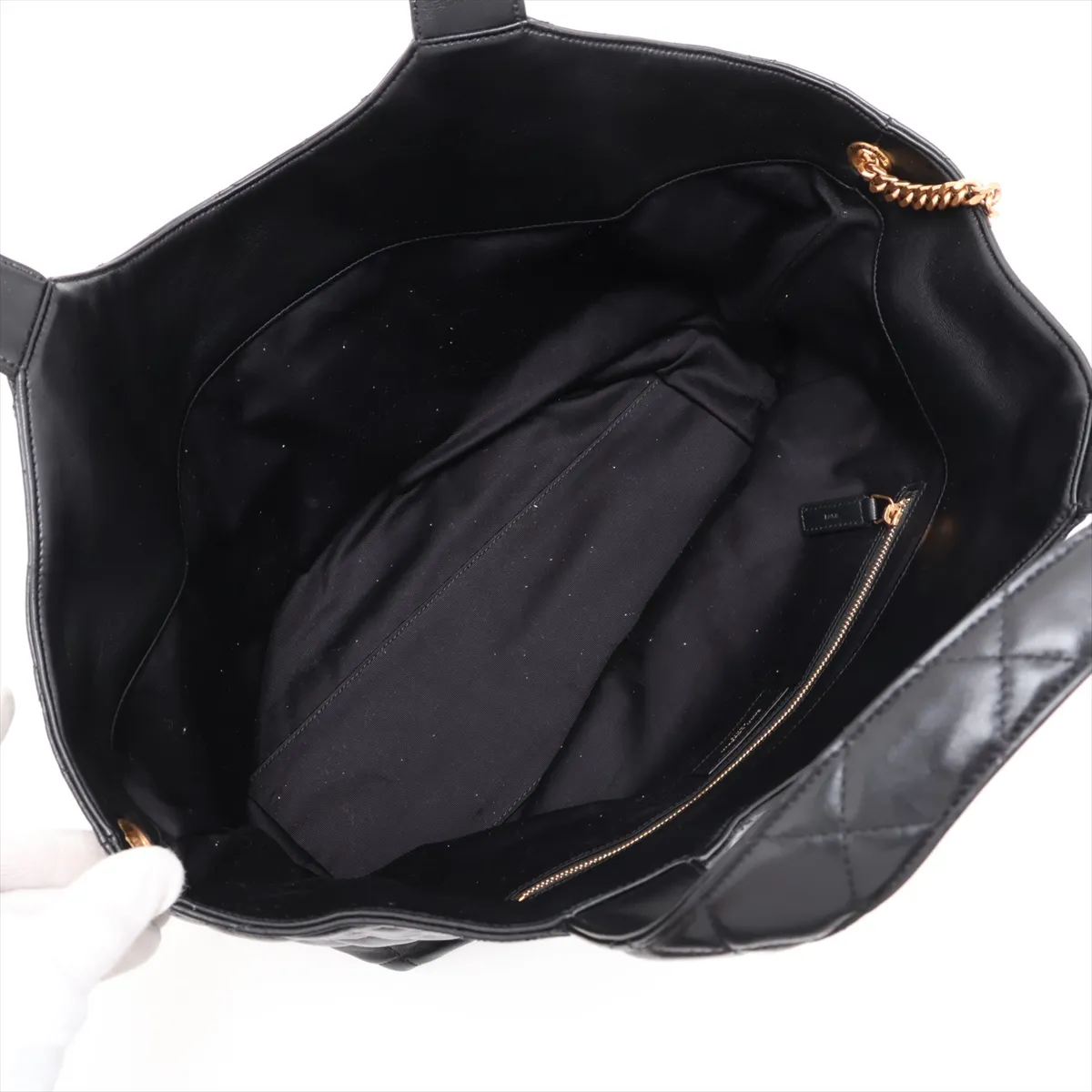 Leather Tote Bag, Black — view 7