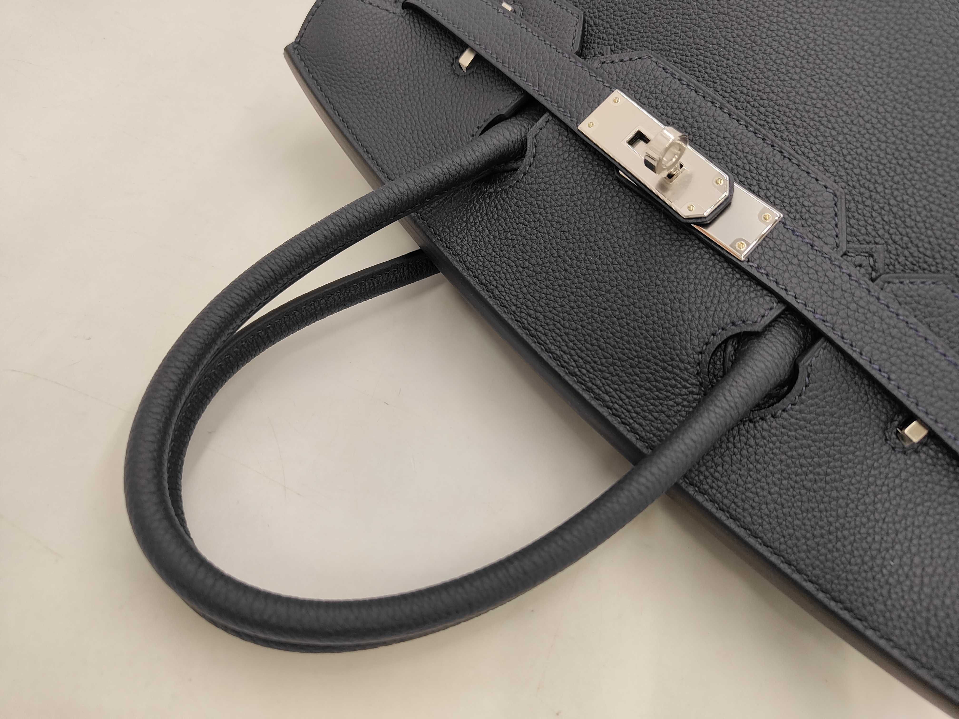 Birkin 30 Blue Nuit Silver Hardware K Stamp Handbag — view 5