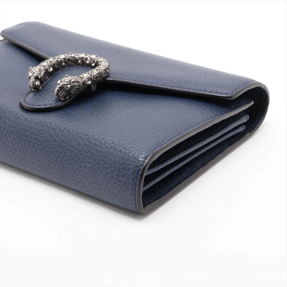 Dionysus Leather Chain Wallet, Navy, 401231 — view 3