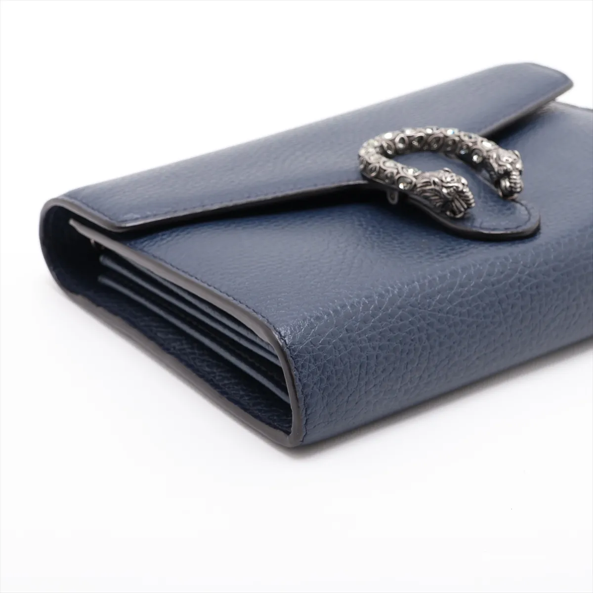 Dionysus Leather Chain Wallet, Navy, 401231 — view 4