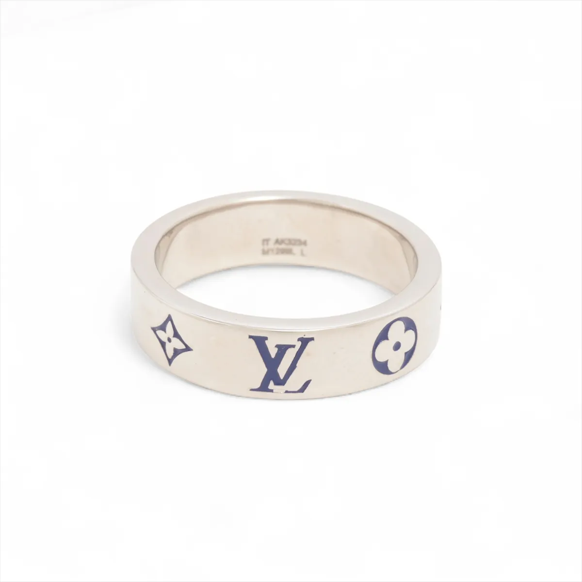 Ring LV Mosaic Thin AK3234 Ring L GP Silver x Blue