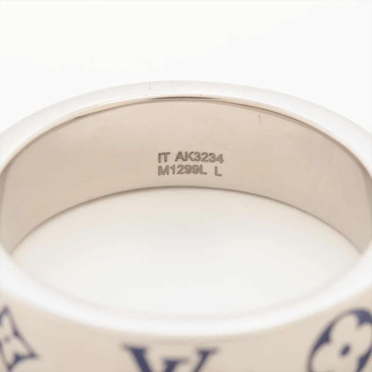 Ring LV Mosaic Thin AK3234 Ring L GP Silver x Blue — view 3
