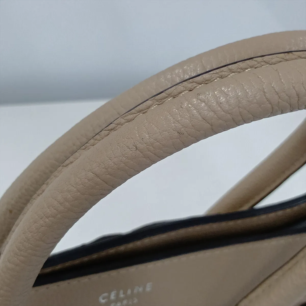 Luggage Micro Shopper Leather Handbag, Beige — view 12