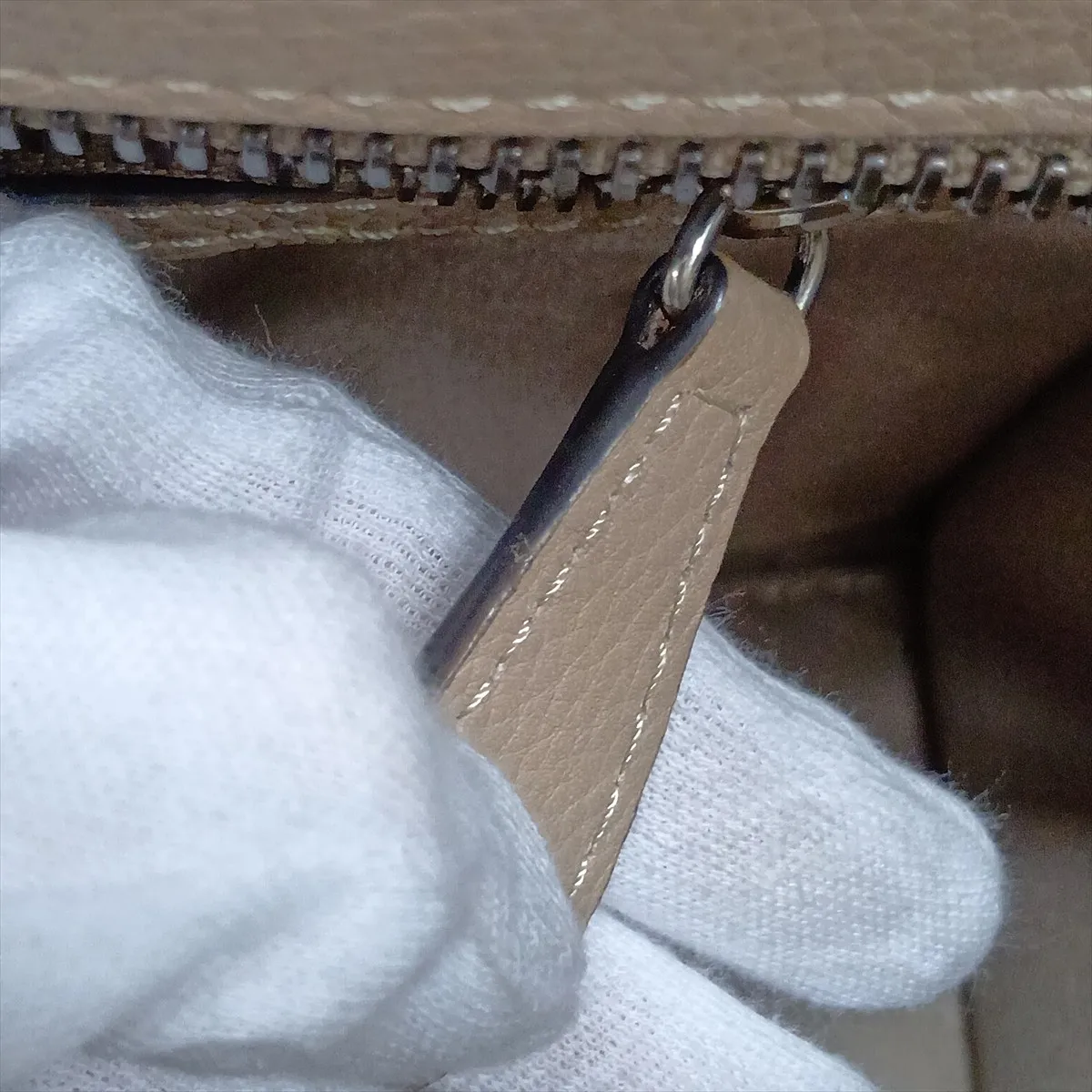 Luggage Micro Shopper Leather Handbag, Beige — view 15