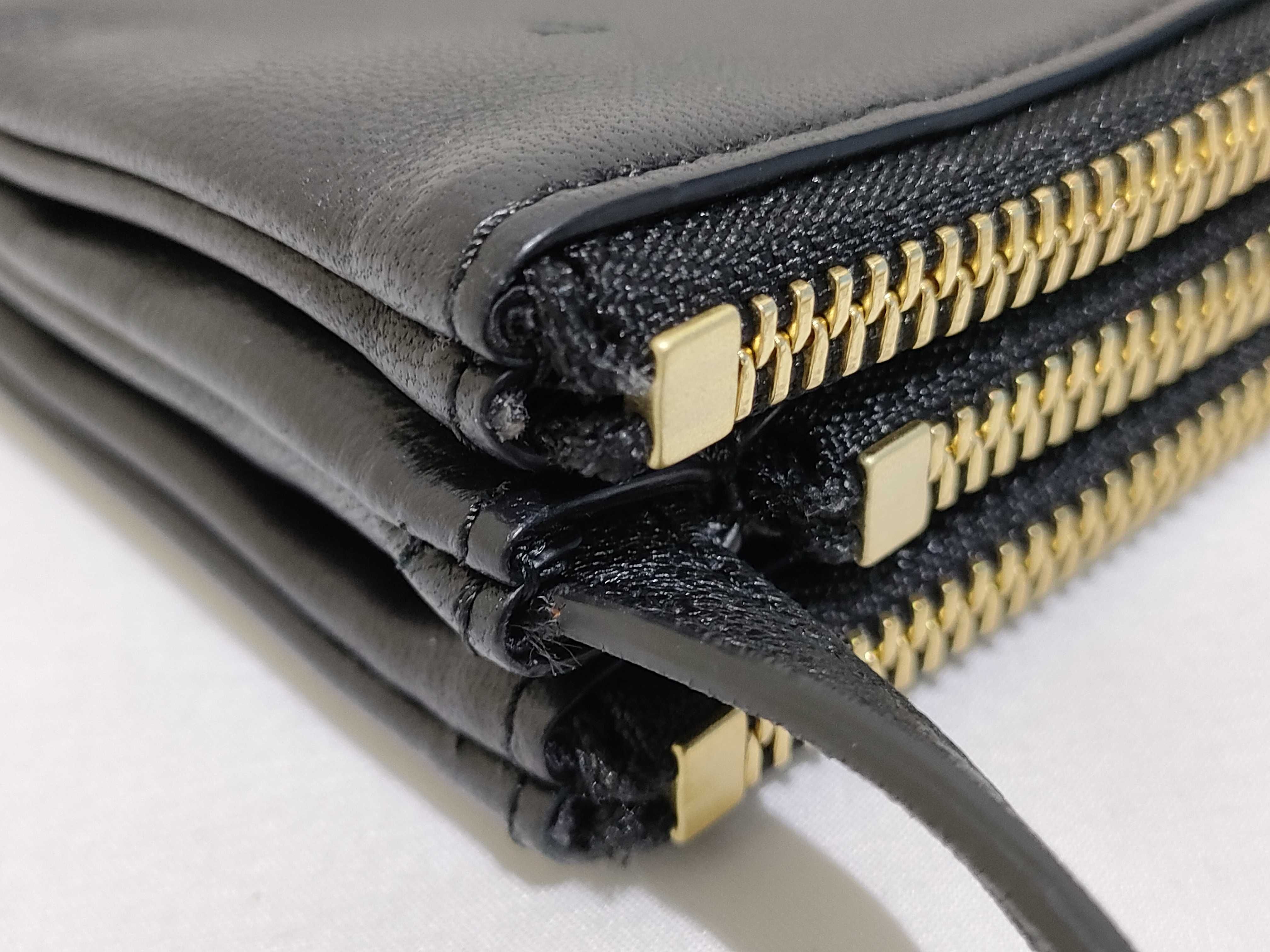 Trio Small Leather Shoulder Bag, Black — view 5