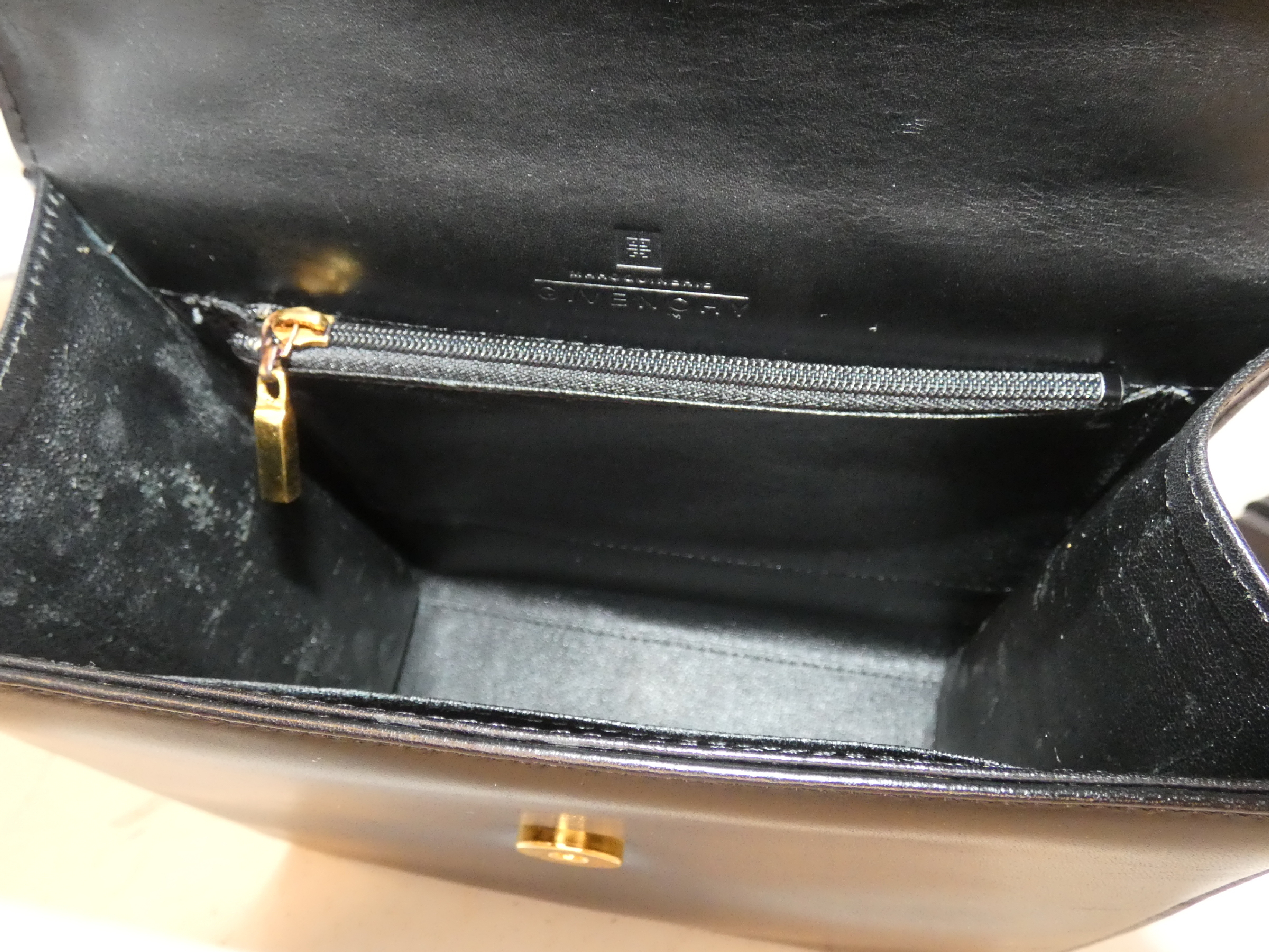 Logo Black Leather Top Handle Handbag — view 8