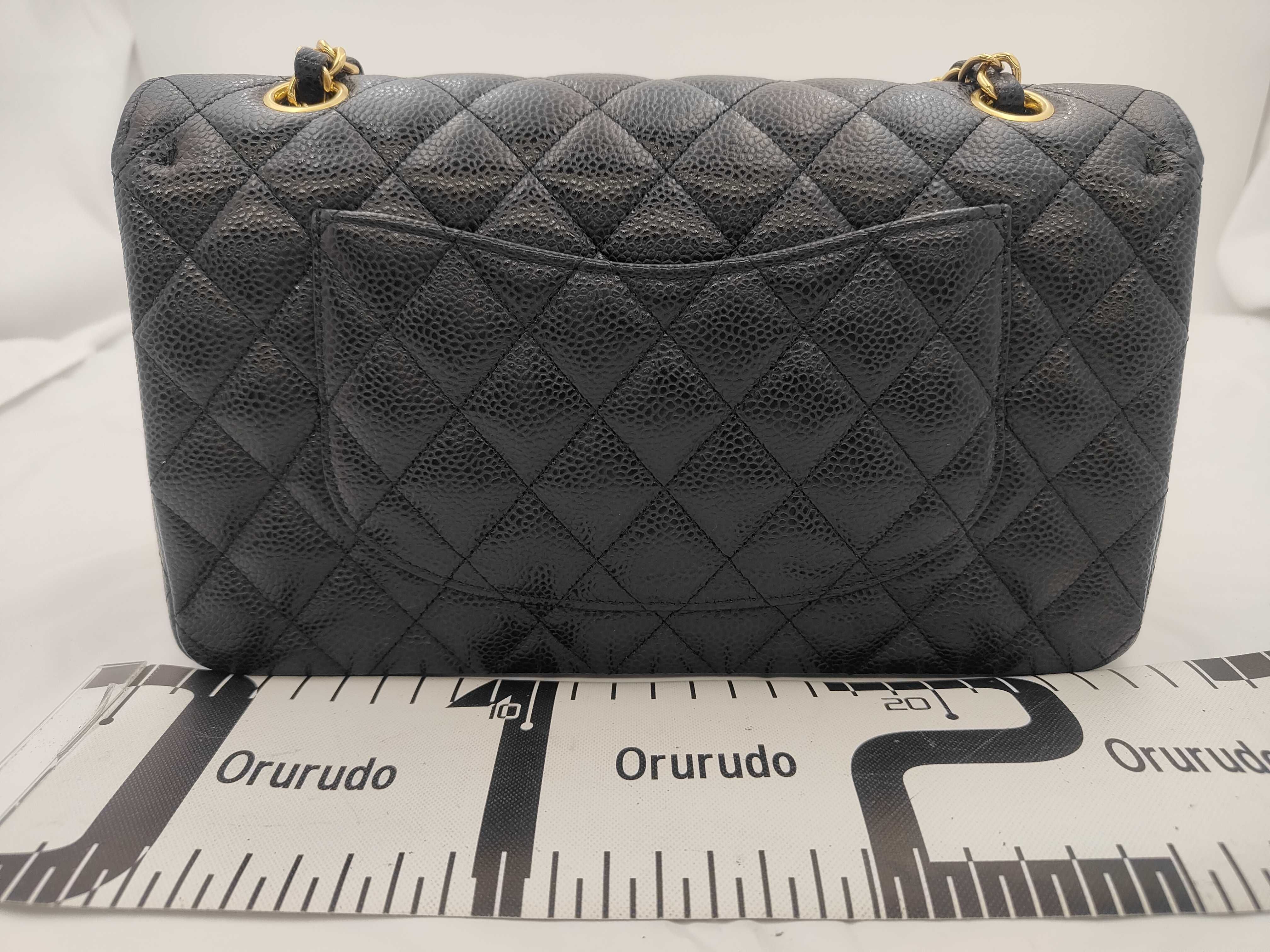 Matelassé 25 Double Flap Caviar Black Chain Shoulder Bag — view 2