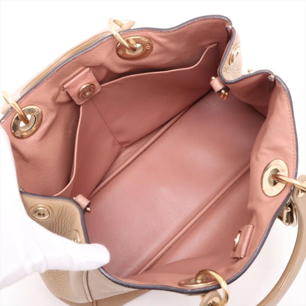 Diorissimo Leather 2WAY Handbag Beige — view 8