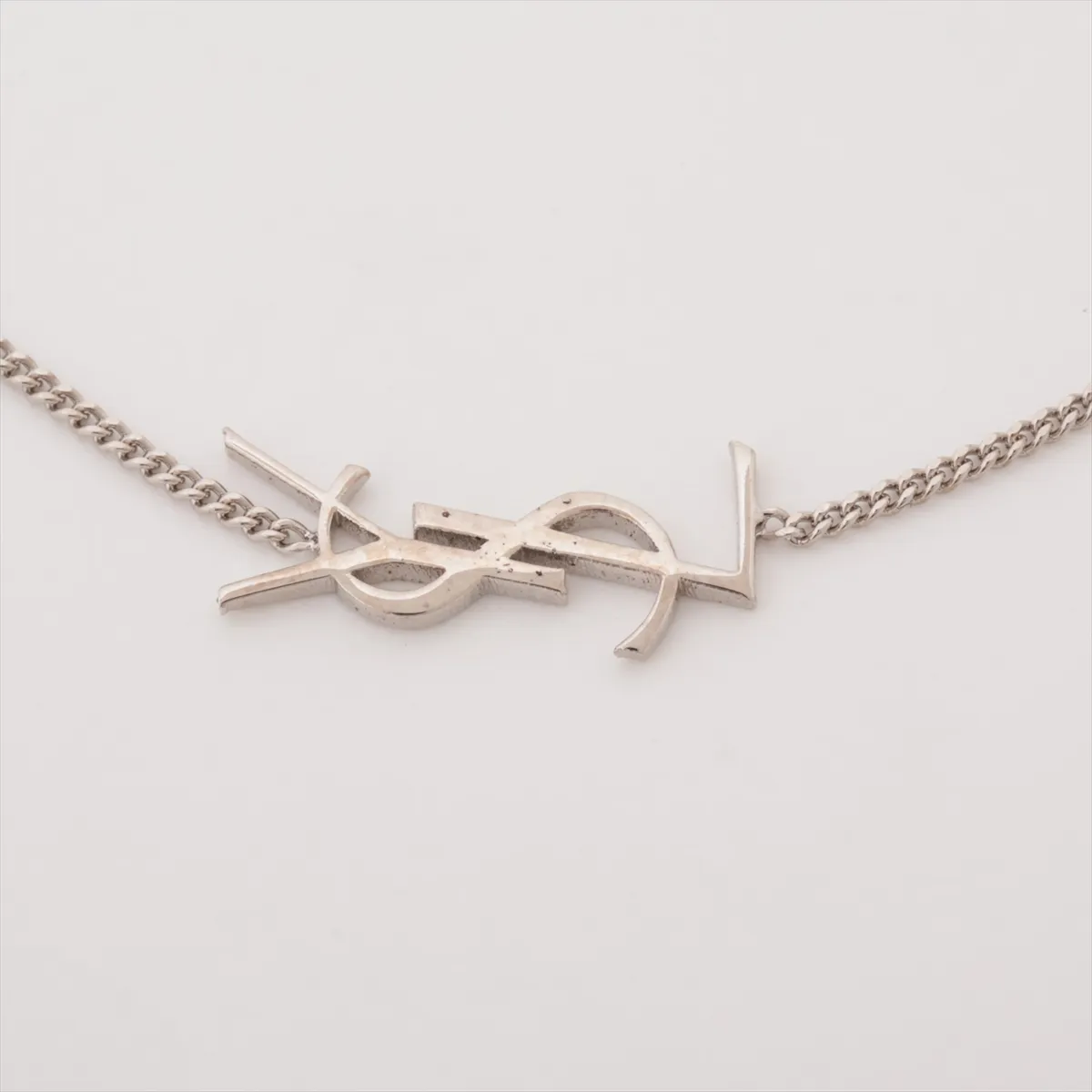 logo bracelet, metal, silver. Shows signs of wear, tarnishing, — view 2