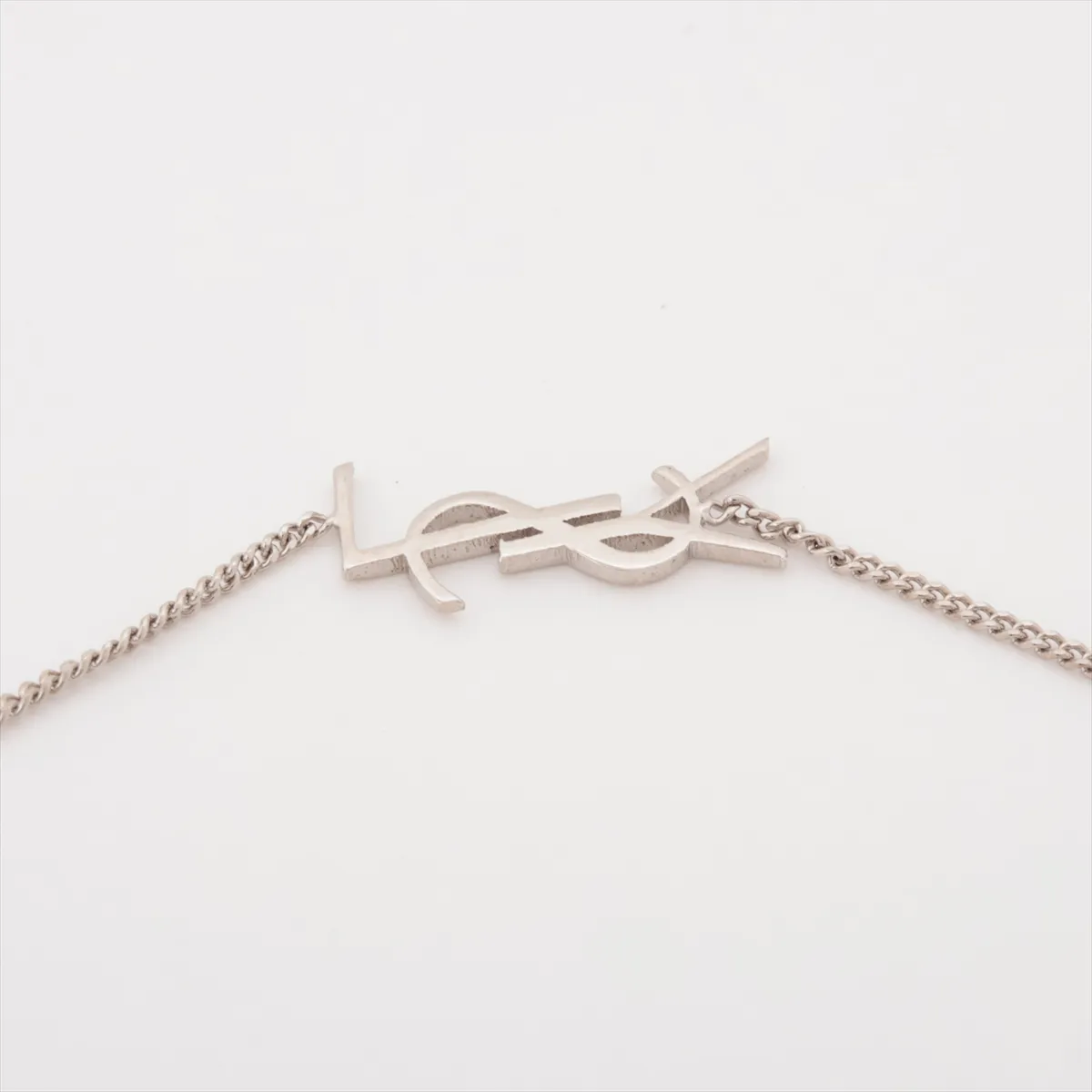 logo bracelet, metal, silver. Shows signs of wear, tarnishing, — view 3