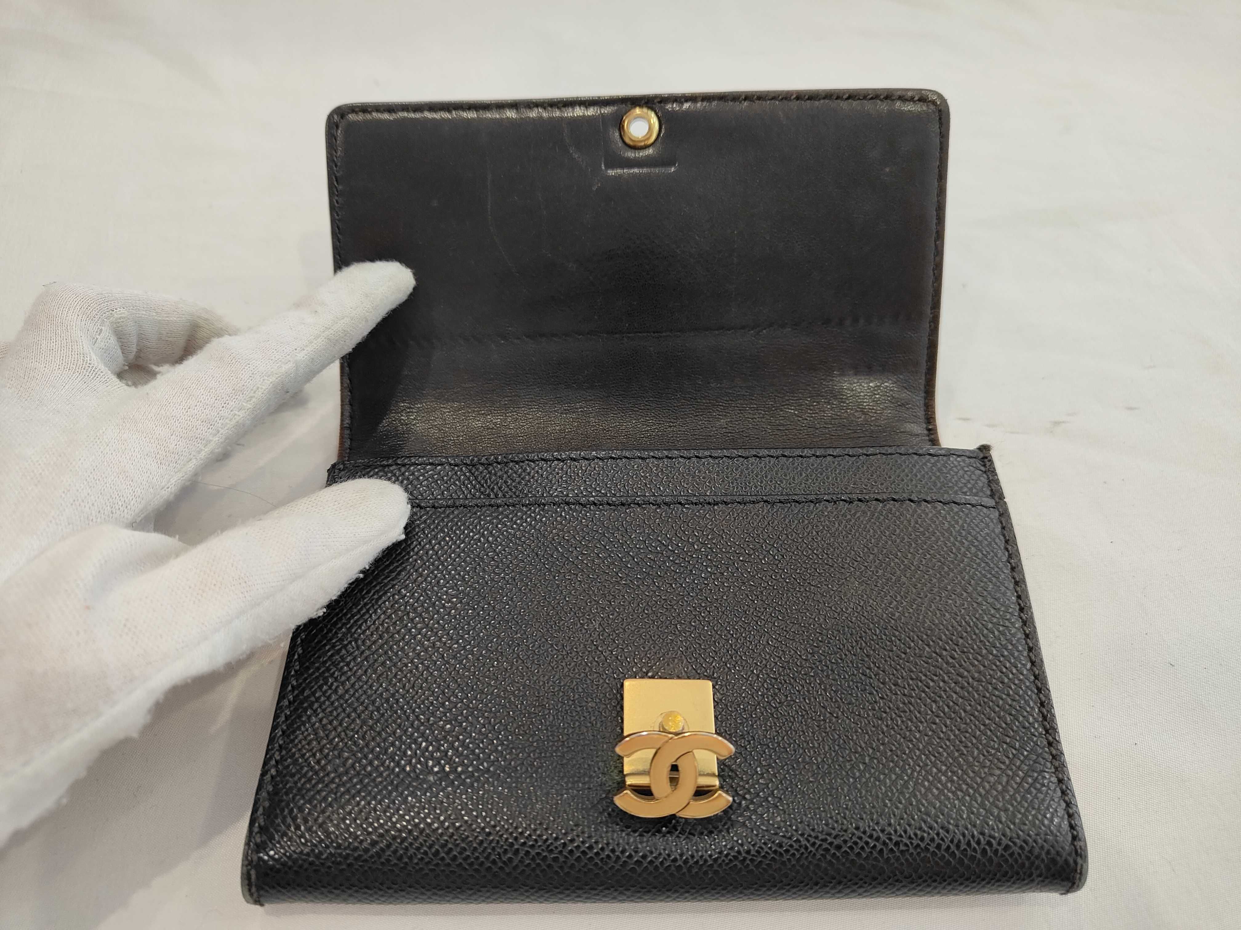Calfskin Medium Wallet, Coco Design, Gold Hardware, Coin Purse — view 12