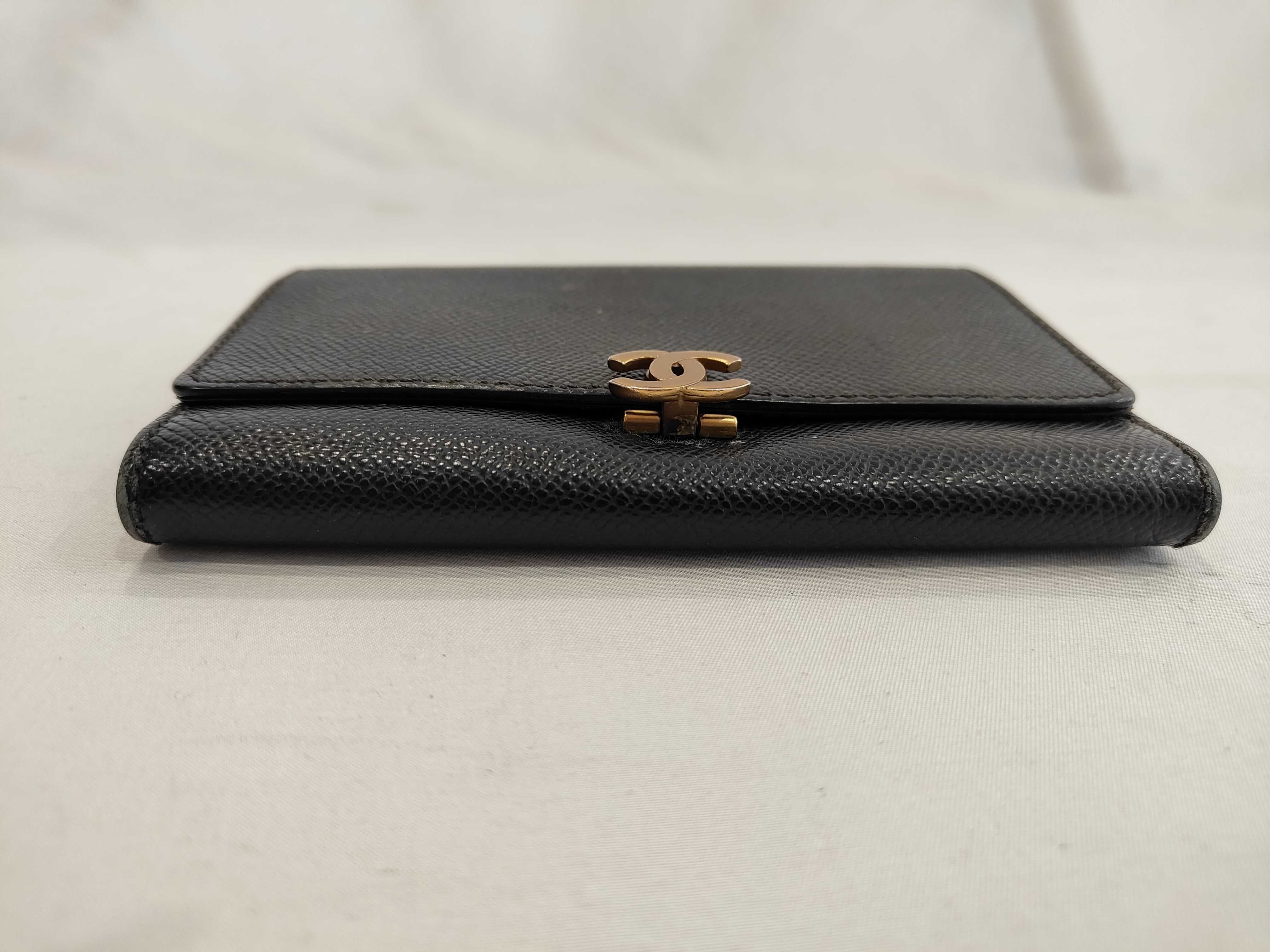 Calfskin Medium Wallet, Coco Design, Gold Hardware, Coin Purse — view 3