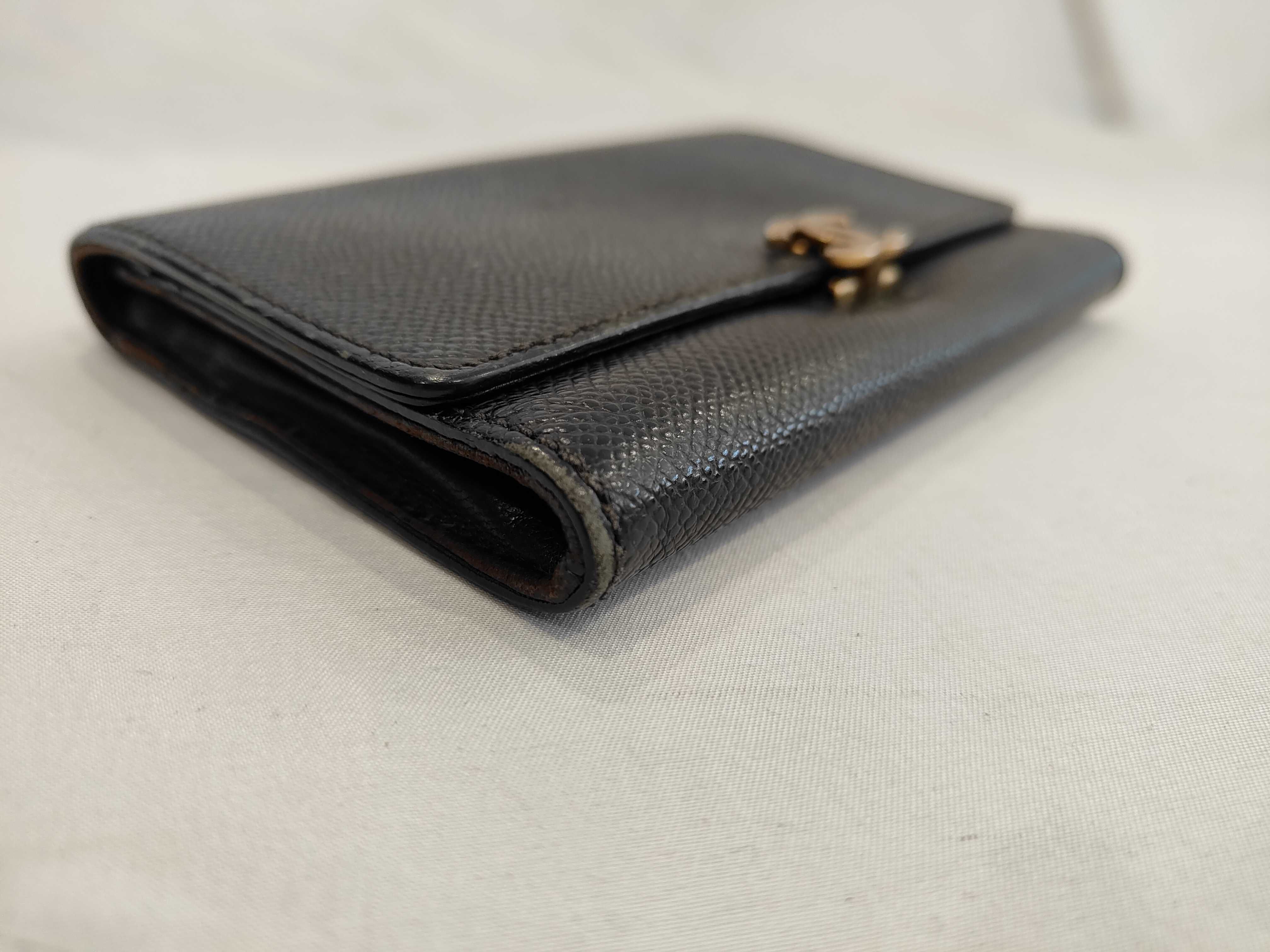 Calfskin Medium Wallet, Coco Design, Gold Hardware, Coin Purse — view 4