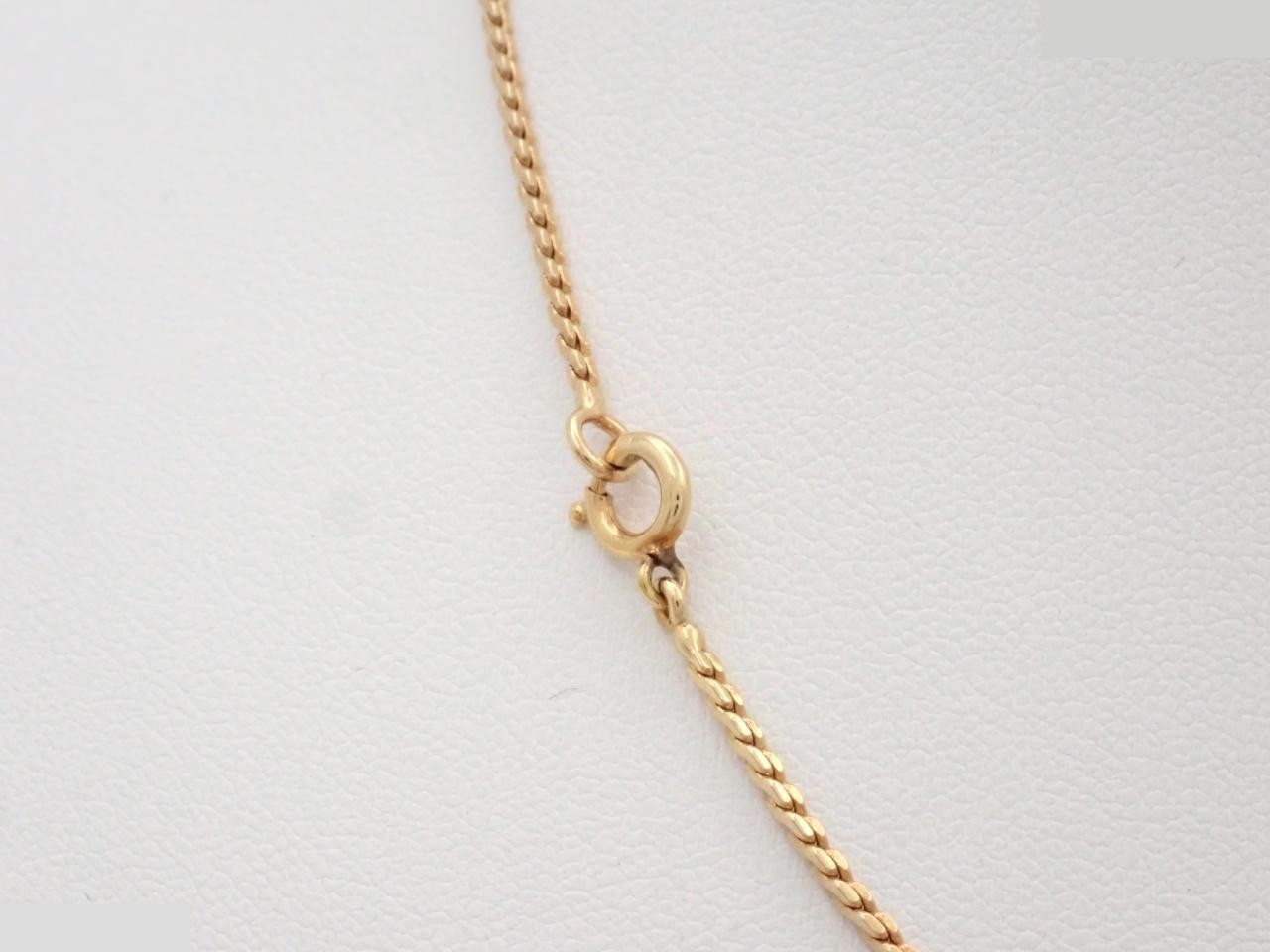 CD logo heart rhinestone necklace, gold, chain approximately 37cm — view 2
