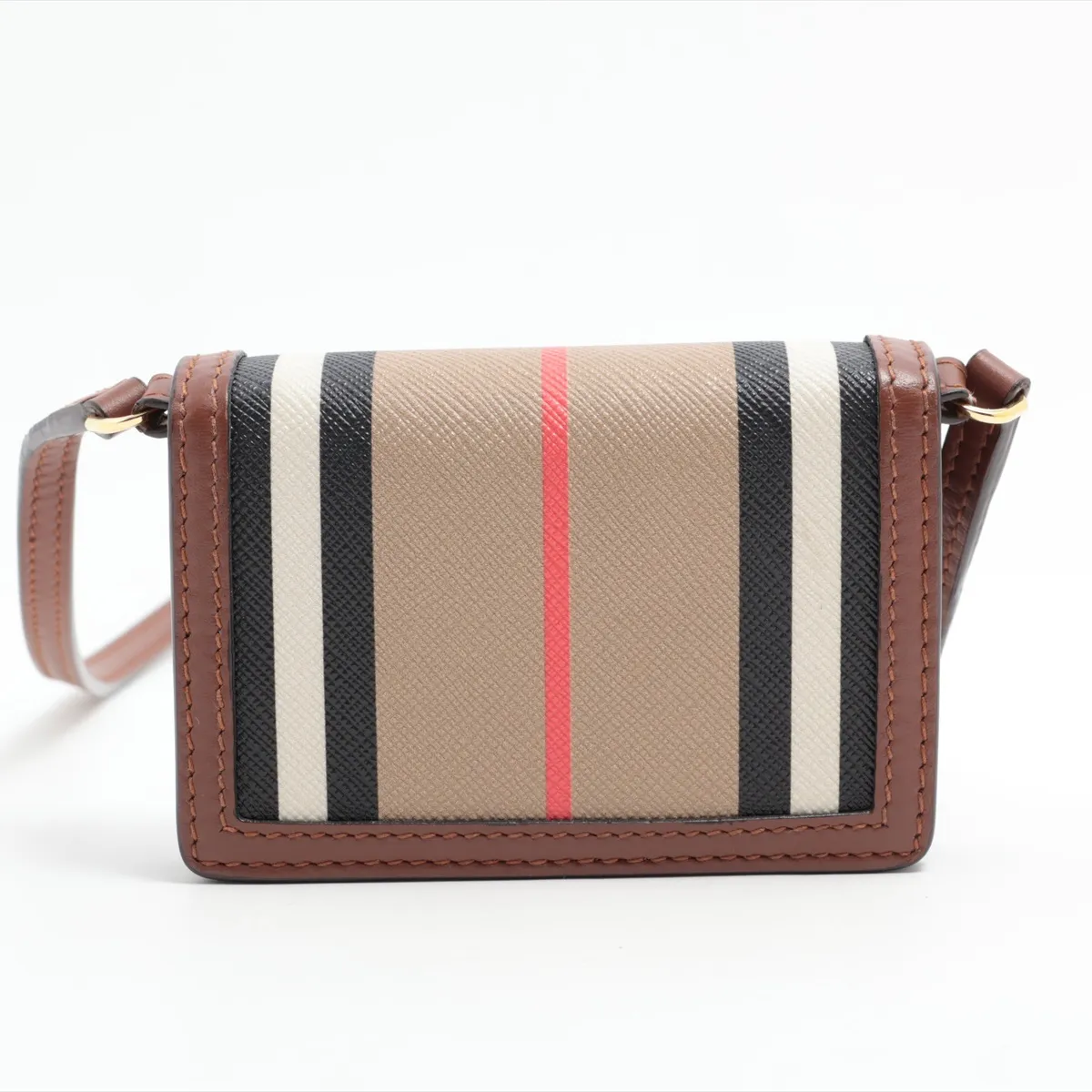 PVC x Leather Shoulder Wallet, Brown — view 2
