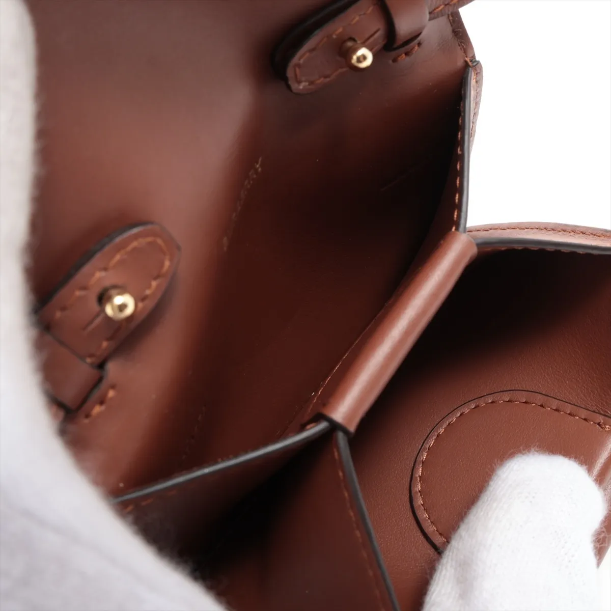 PVC x Leather Shoulder Wallet, Brown — view 6