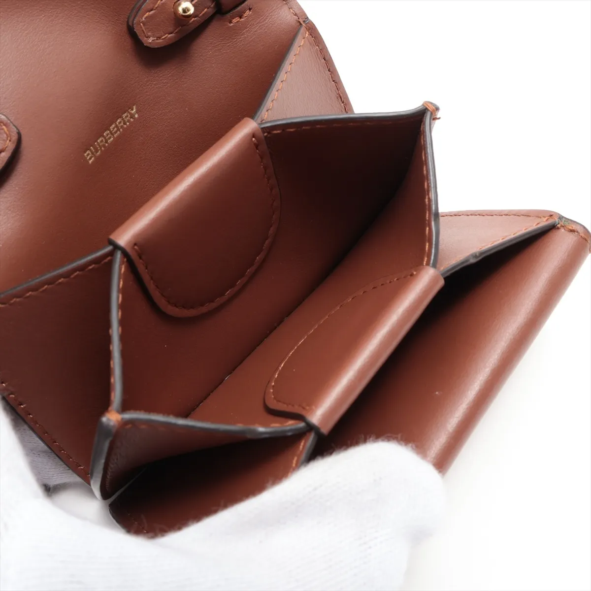PVC x Leather Shoulder Wallet, Brown — view 7