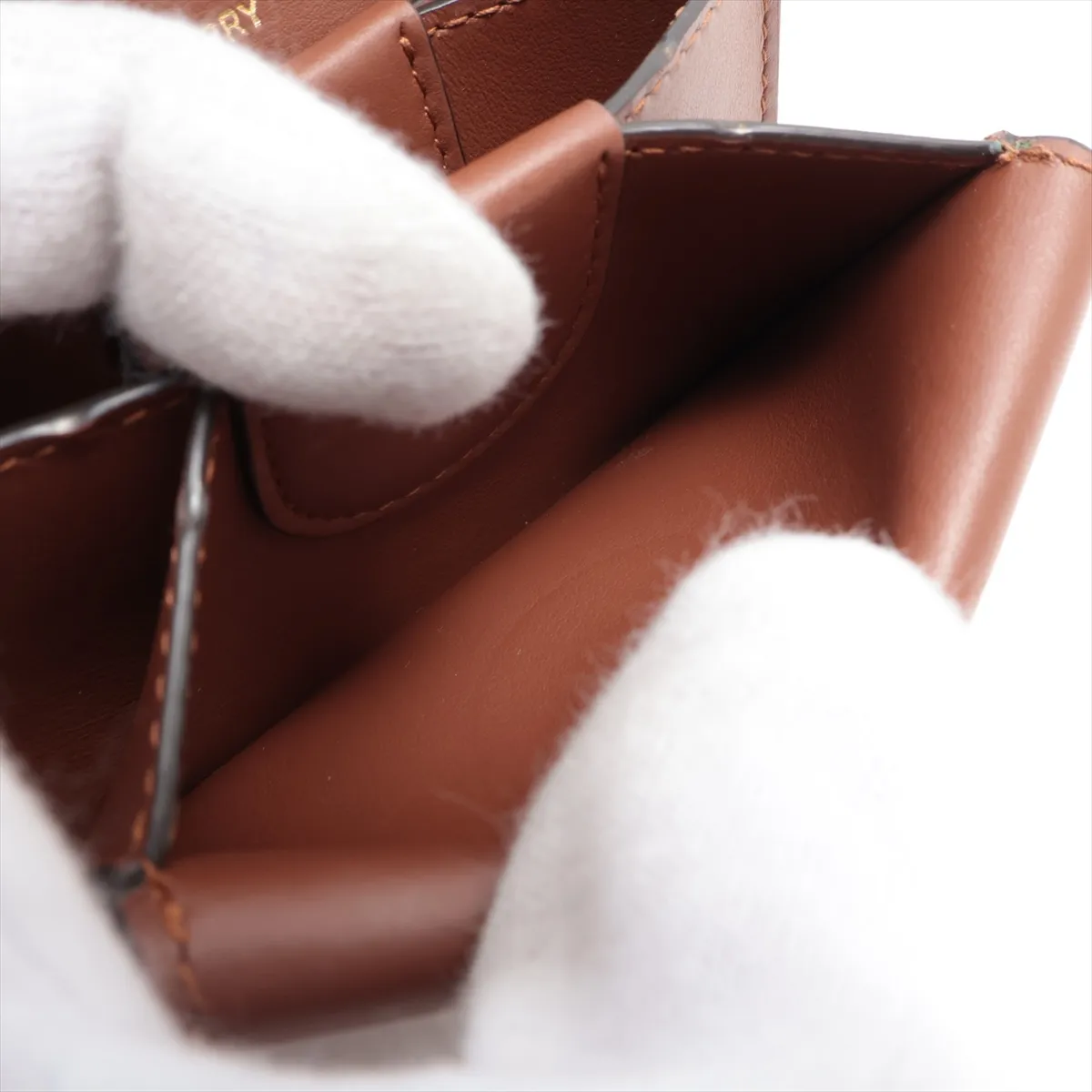 PVC x Leather Shoulder Wallet, Brown — view 8