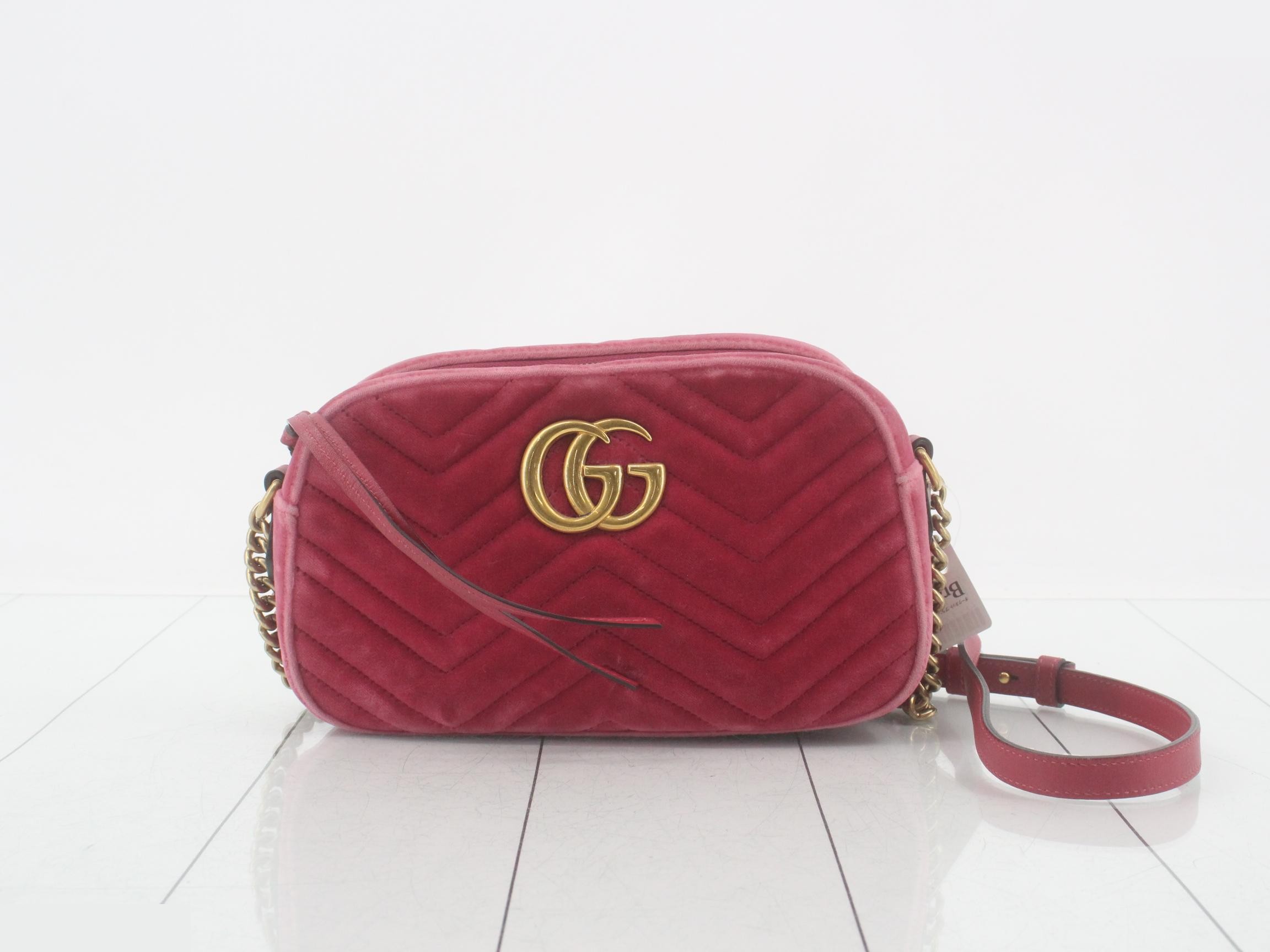 GG Marmont Velvet Shoulder Bag