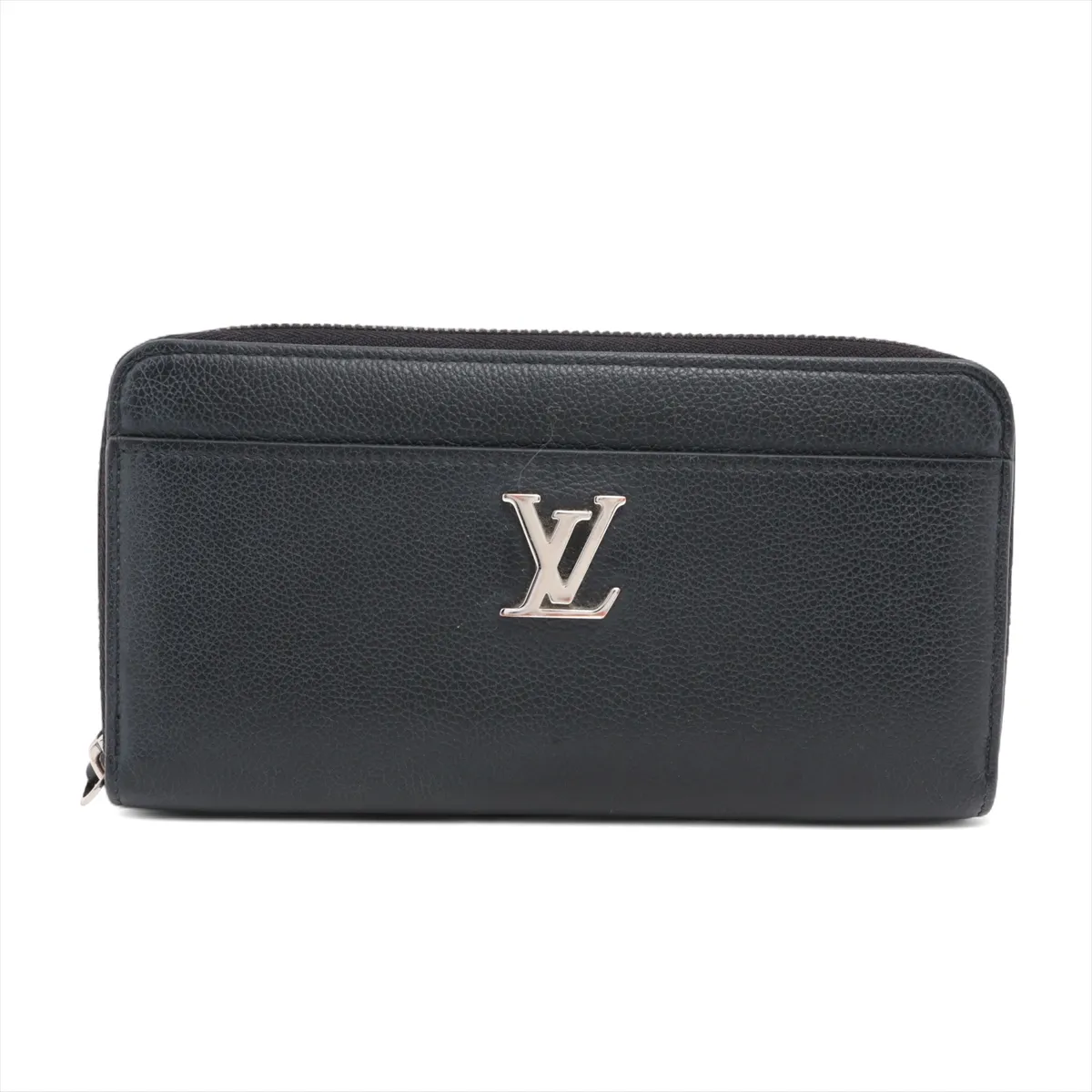 LV Logo Zippy Lock Me M62622 UB3109 Noir Round Zip Wallet