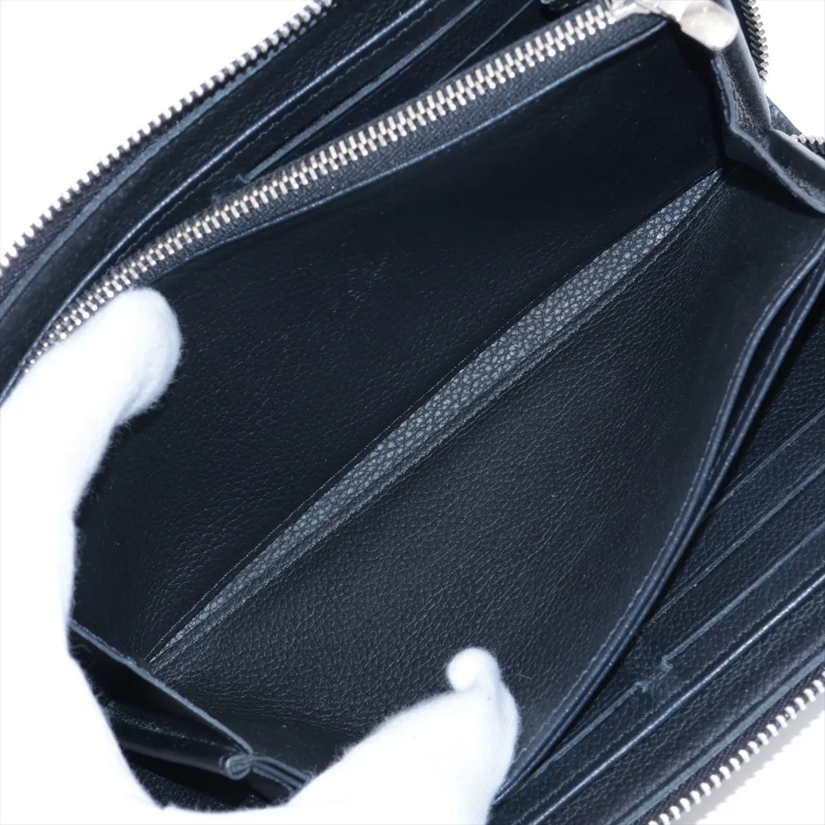 LV Logo Zippy Lock Me M62622 UB3109 Noir Round Zip Wallet — view 6