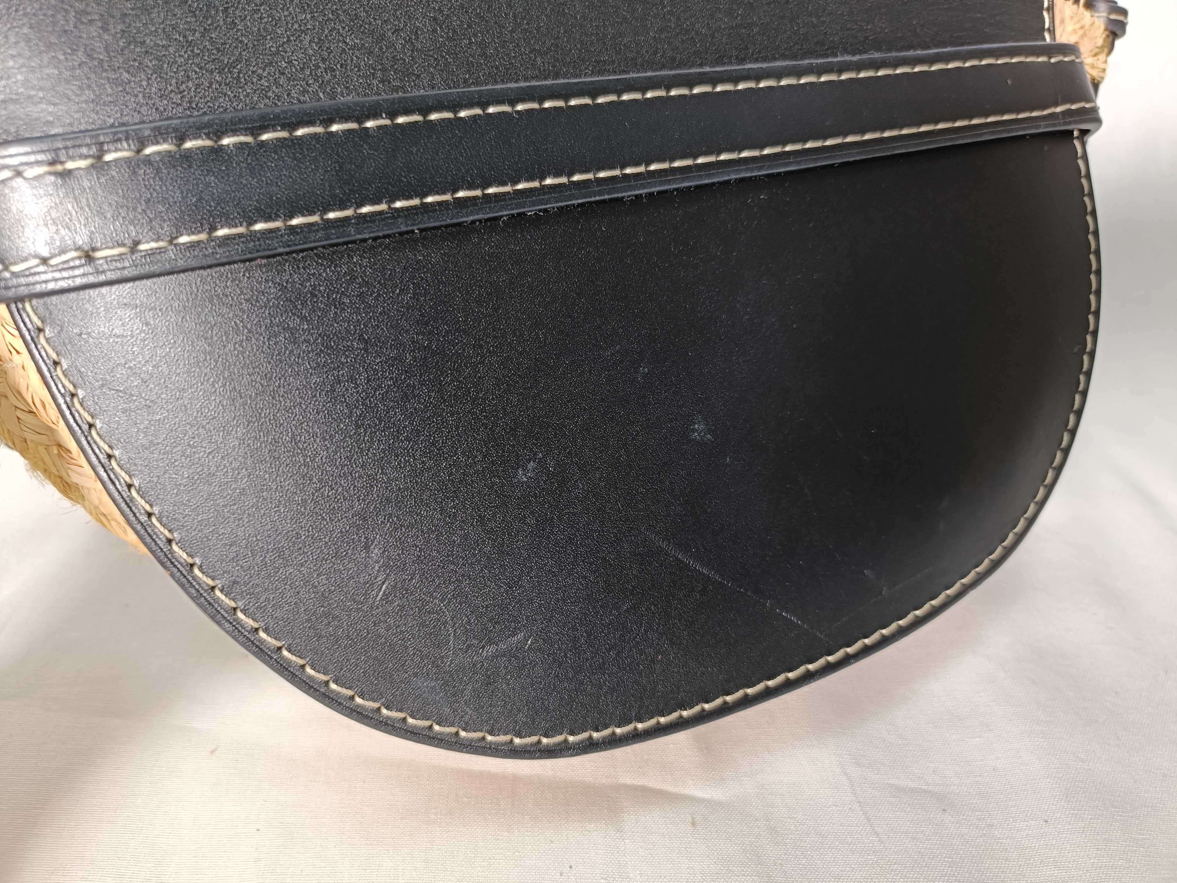 Minigate Raffia x Leather Shoulder Bag Beige x Black Shoulder Bag — view 15