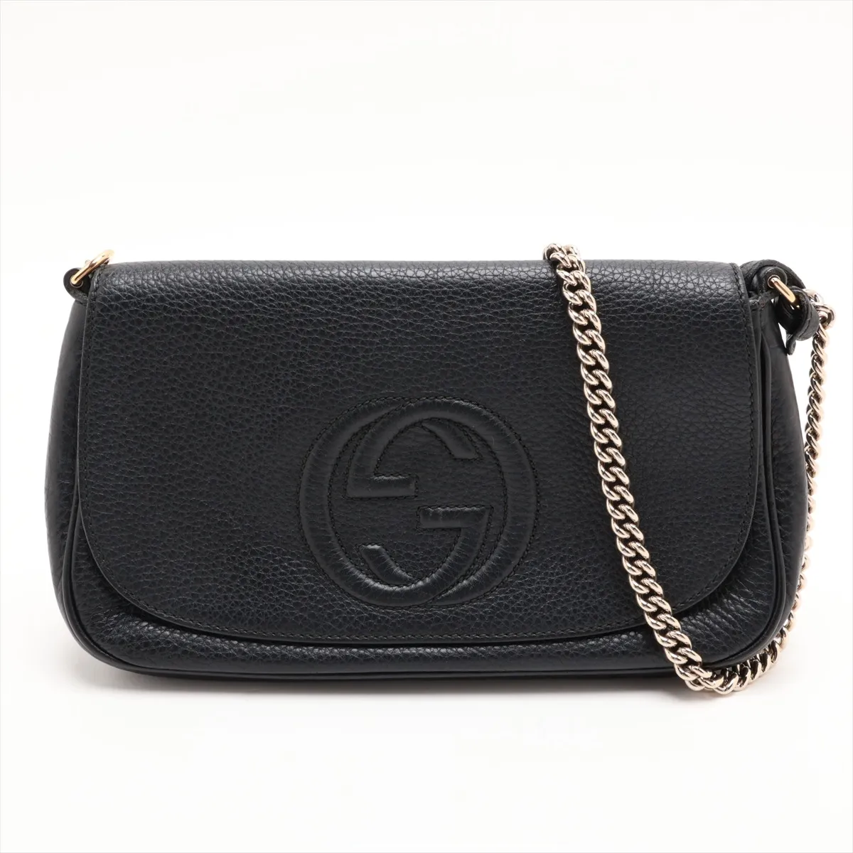 Soho 336752 Leather Chain Shoulder Bag, Black
