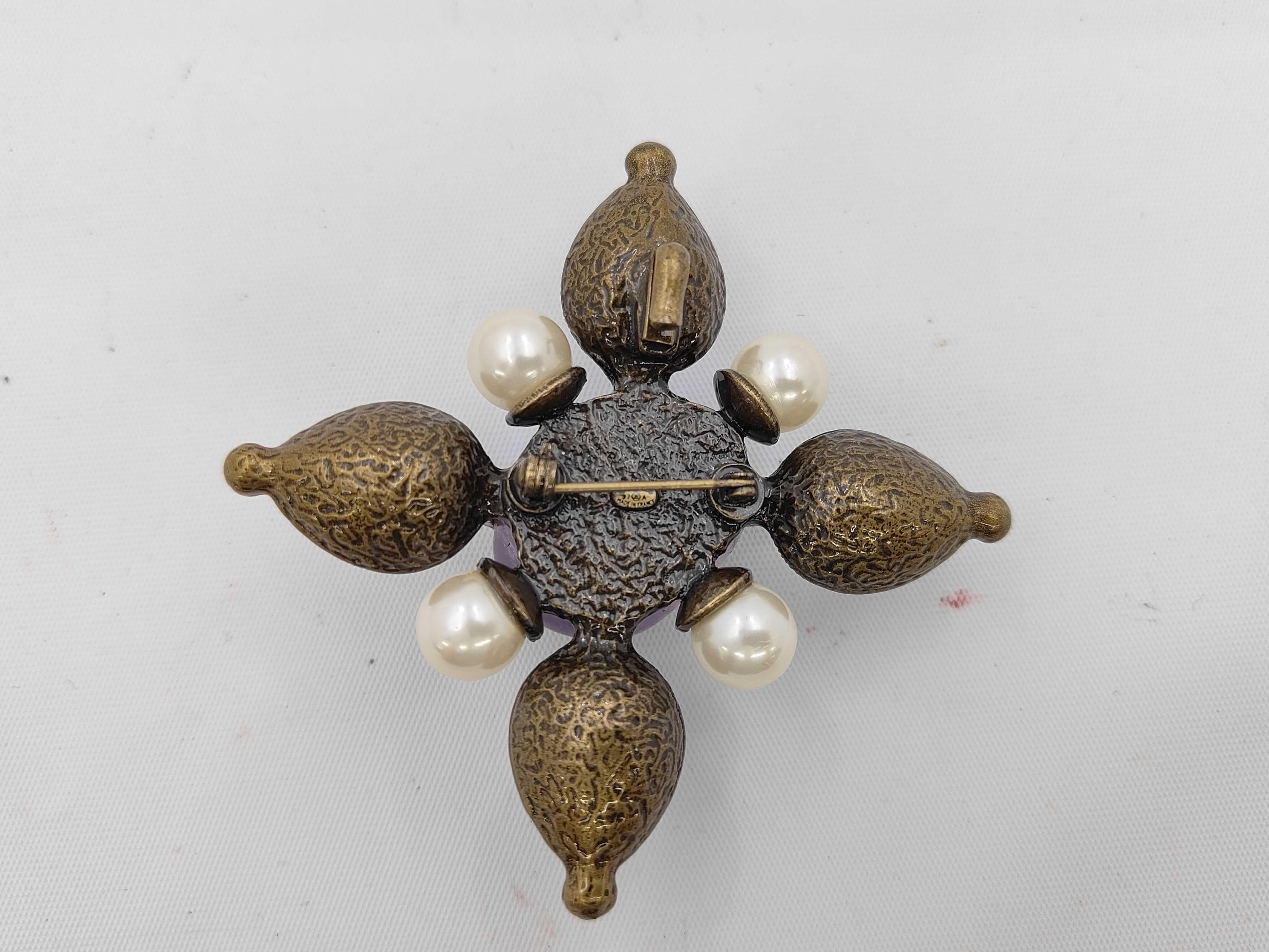 Stone Cross Brooch NC Top Brooch — view 2