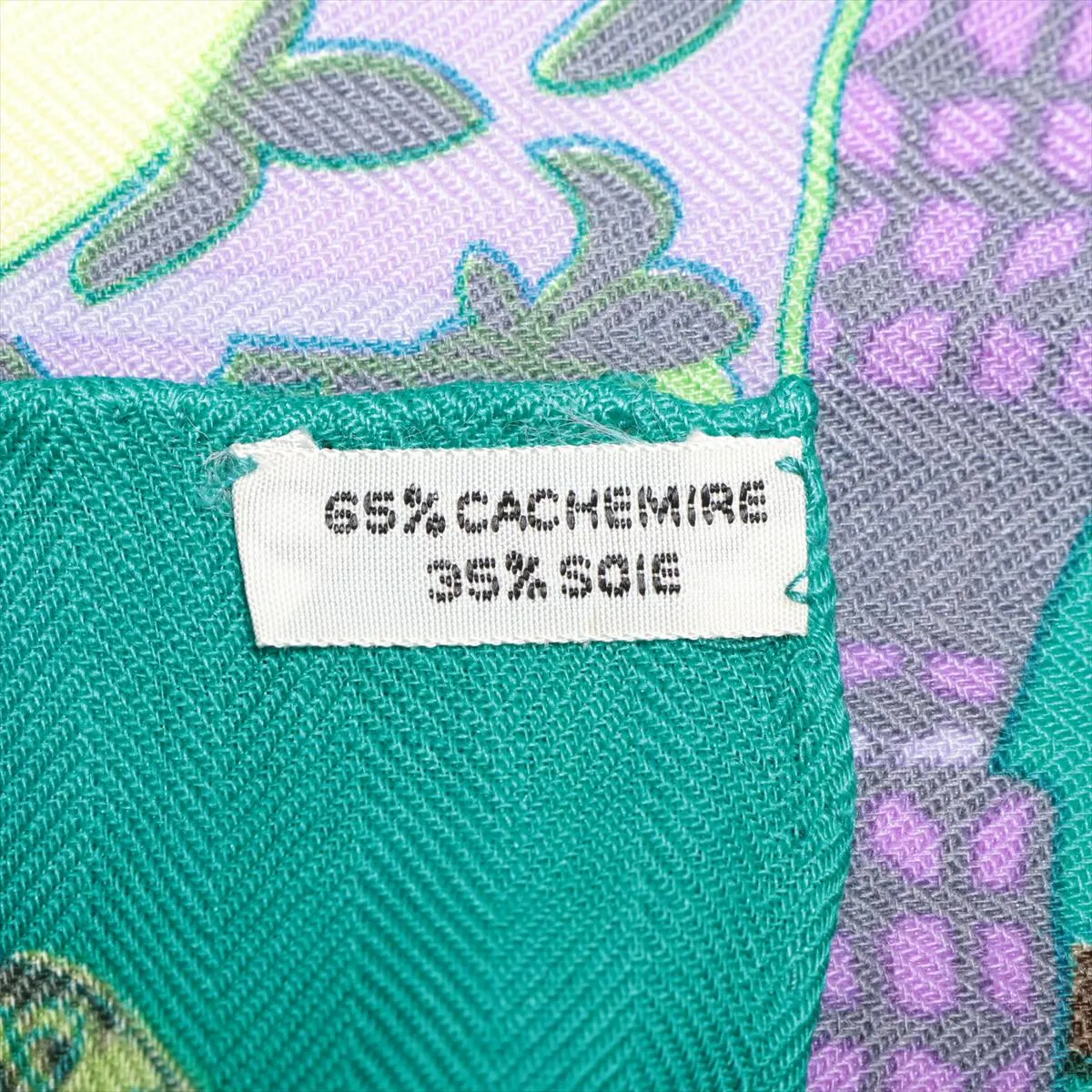 Carrége en ETENDARDS ET BONNIERES Stole Cashmere x Silk Emerald Green Thread — view 6