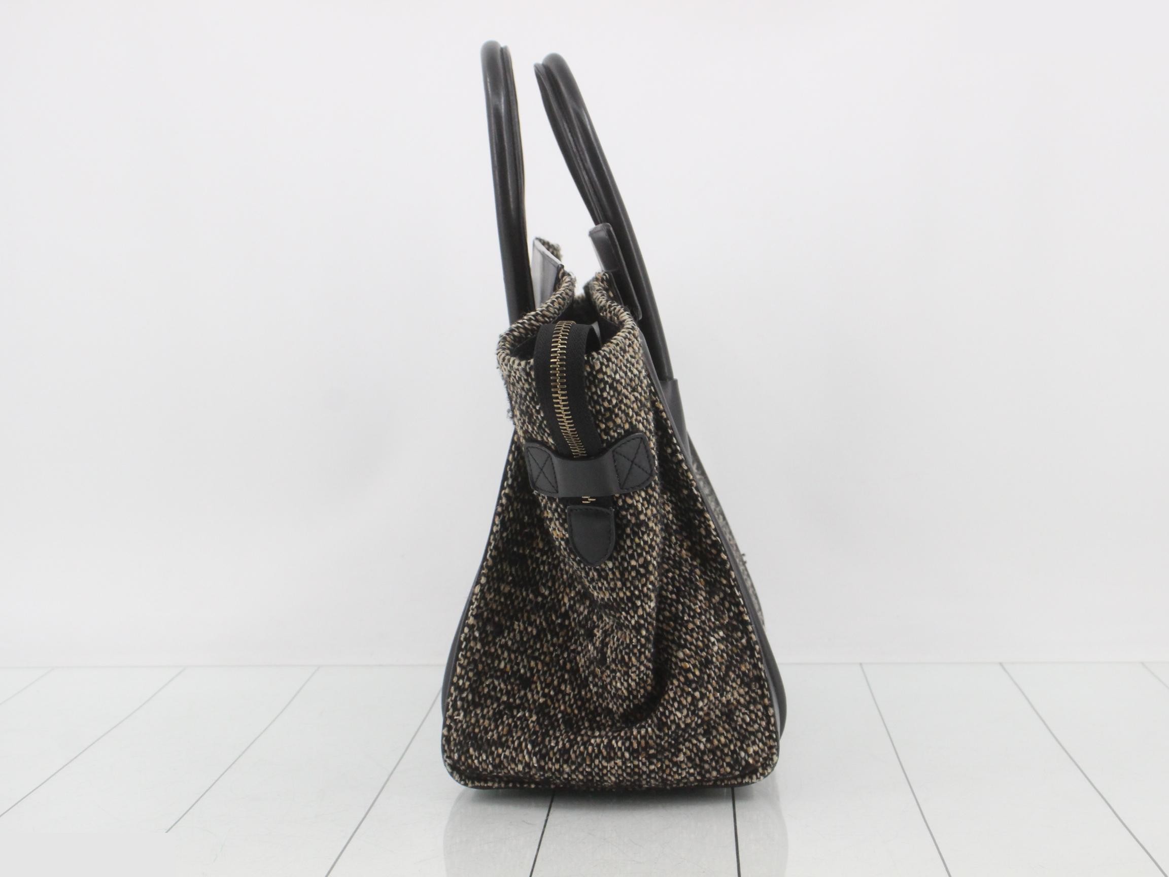 Luggage Mini Shopper Tweed/Leather Handbag — view 3