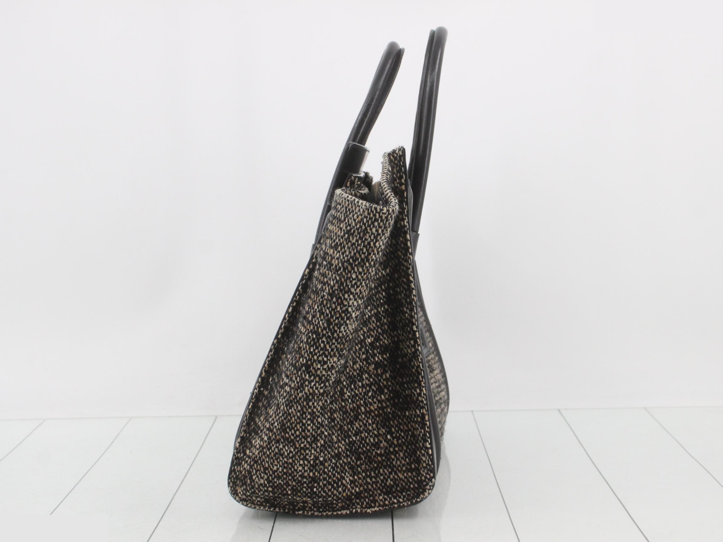 Luggage Mini Shopper Tweed/Leather Handbag — view 4