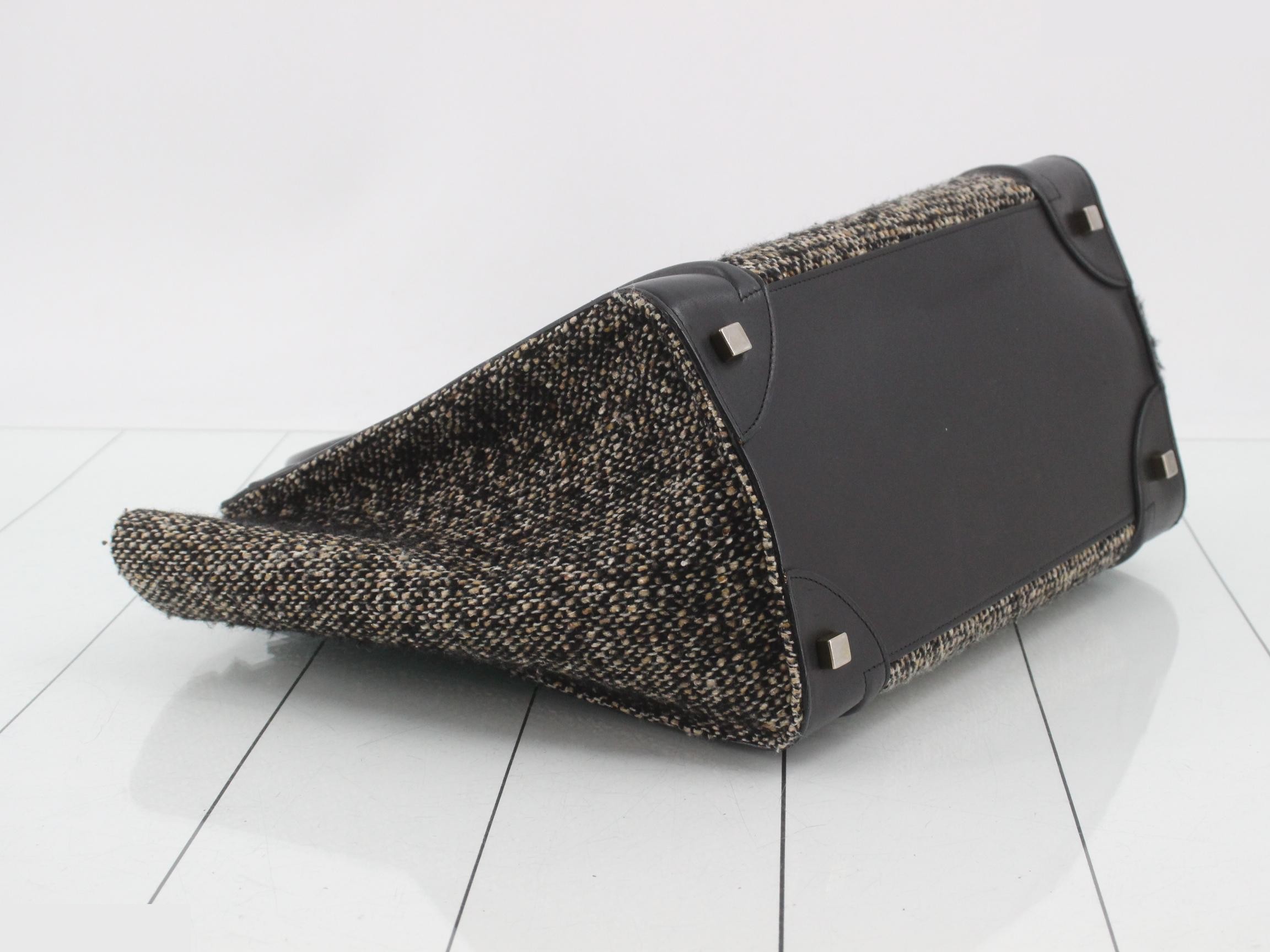 Luggage Mini Shopper Tweed/Leather Handbag — view 5