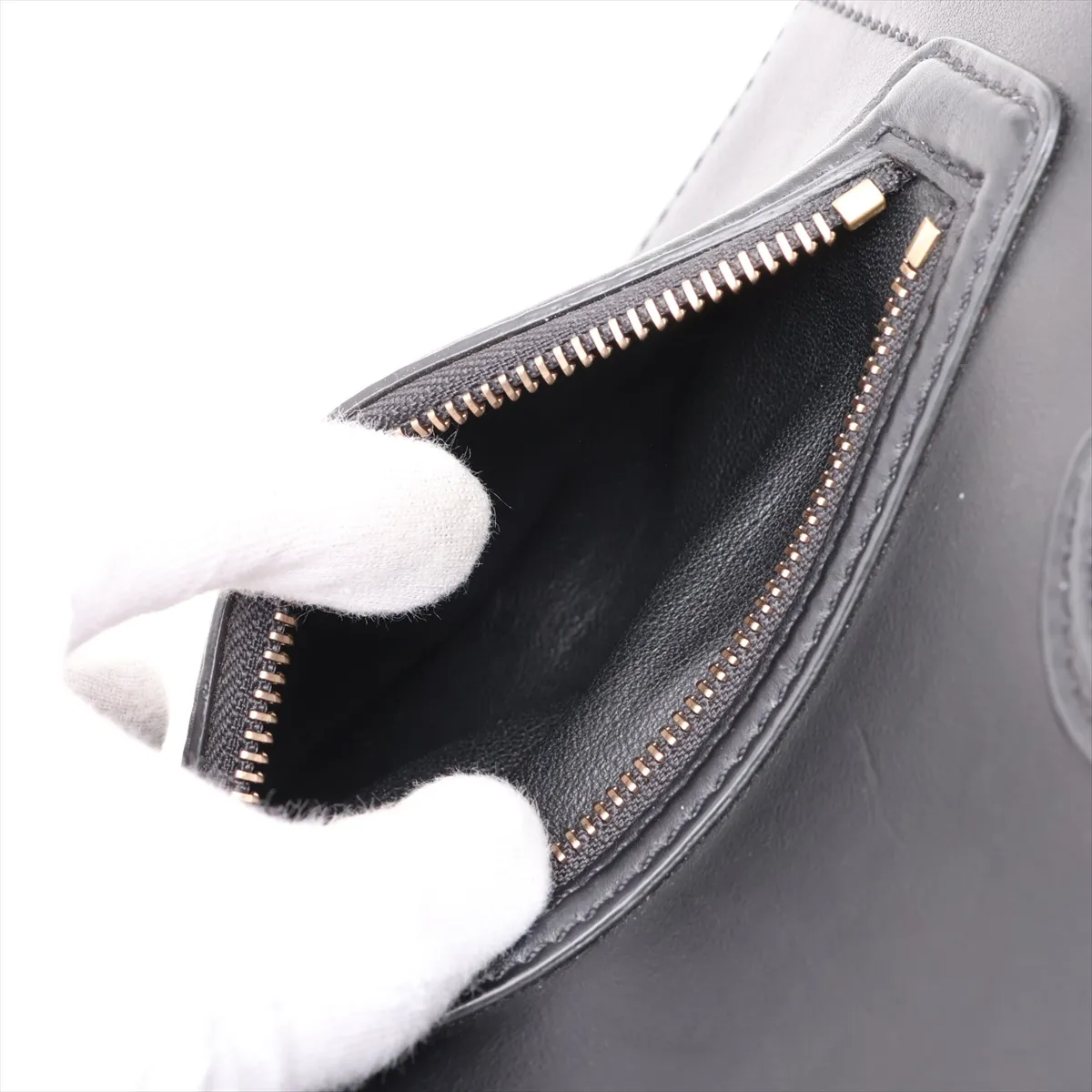 Luggage Mini Shopper Leather Handbag, Black — view 9
