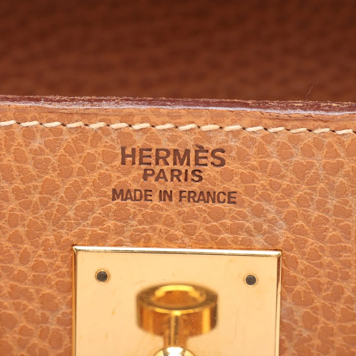 [Individually packaged] Hermes Kelly 32 Letournée Ardennes Natural Gold Hardware V: 1992 — view 12