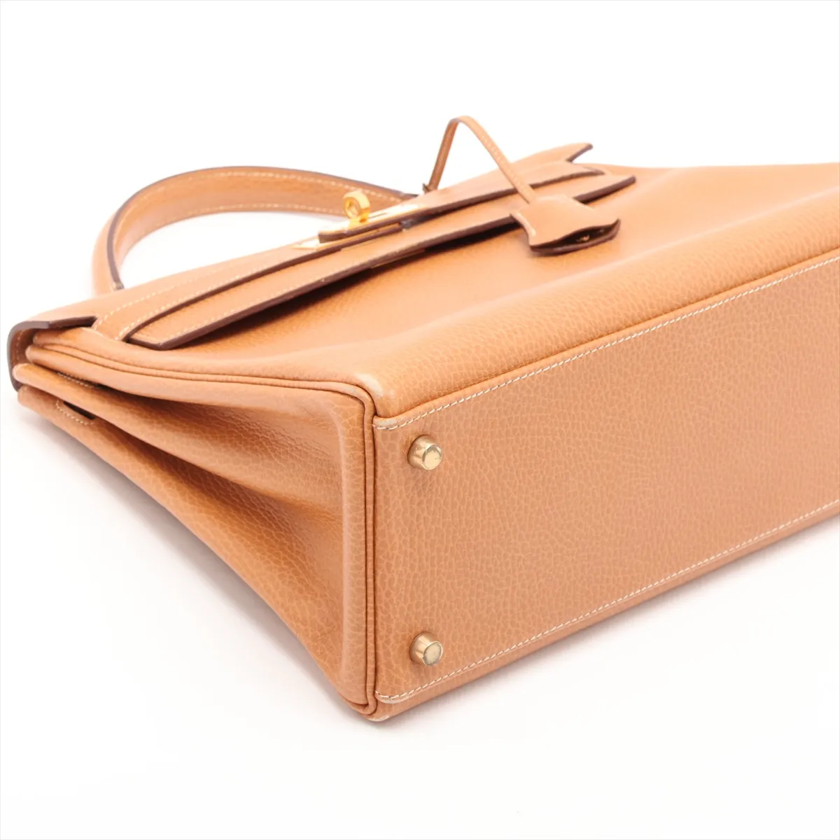 [Individually packaged] Hermes Kelly 32 Letournée Ardennes Natural Gold Hardware V: 1992 — view 4