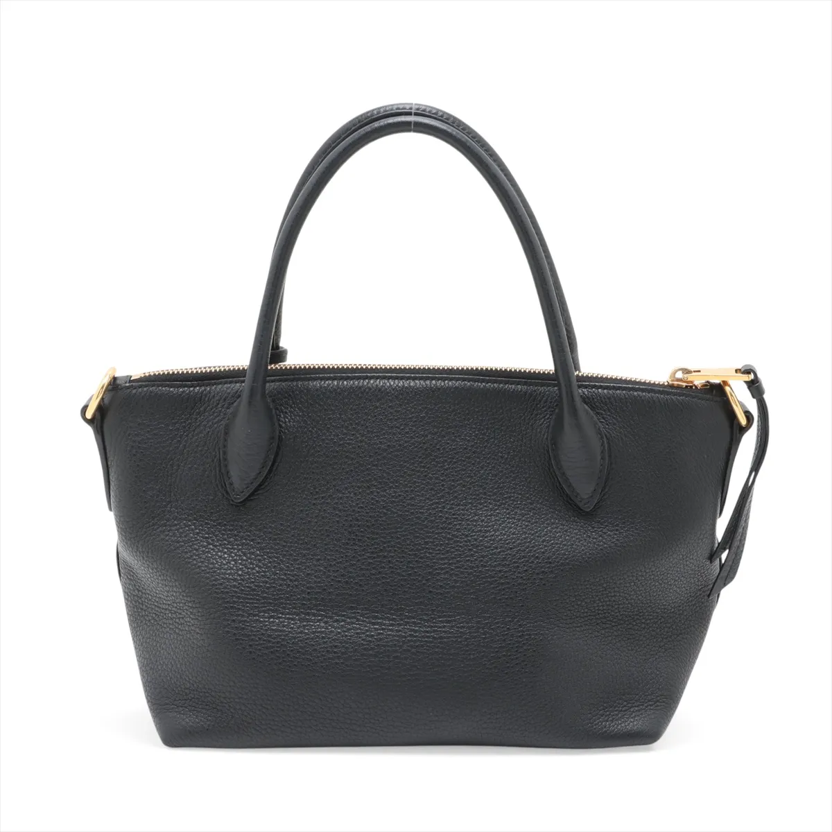 Vitello Daino Leather 2-Way Handbag, Black, 1BA111, Unsigned Guarantee Card — view 2