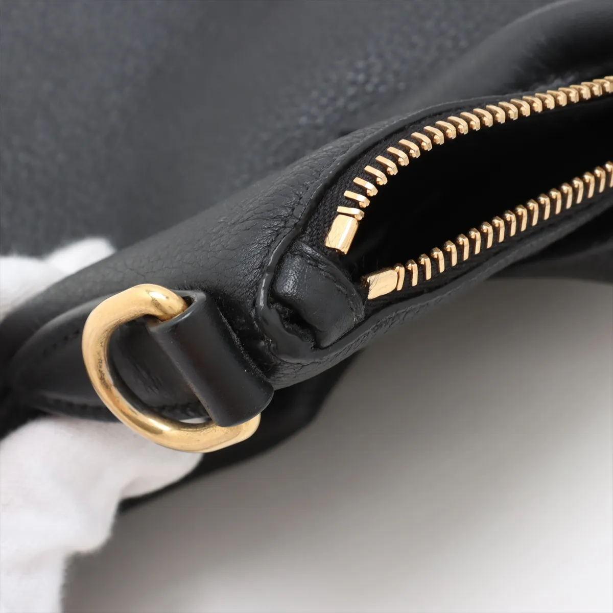 Vitello Daino Leather 2-Way Handbag, Black, 1BA111, Unsigned Guarantee Card — view 13