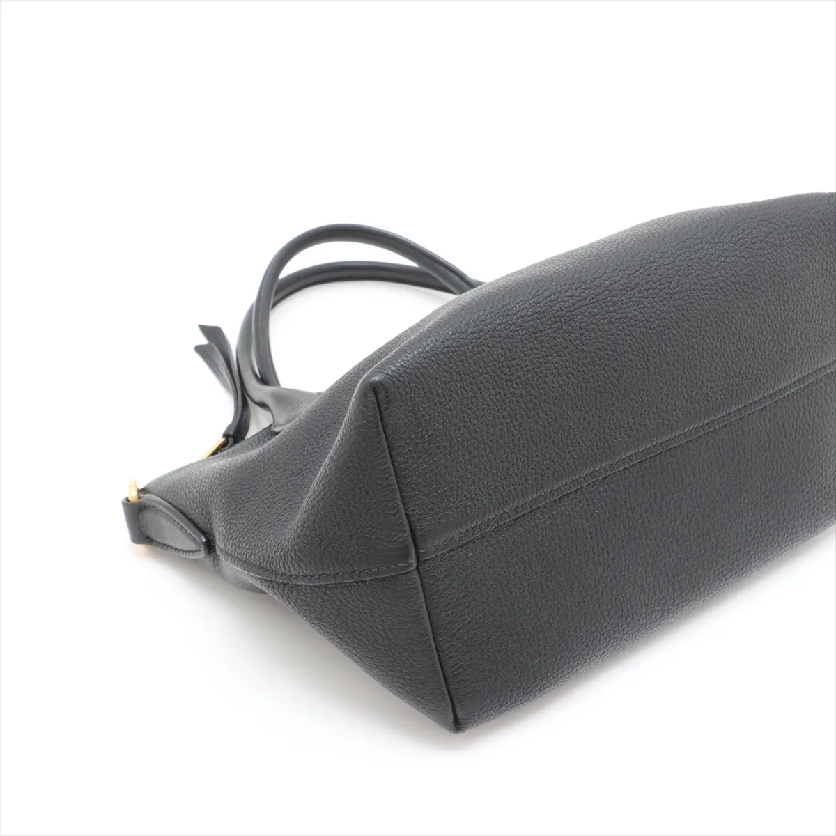 Vitello Daino Leather 2-Way Handbag, Black, 1BA111, Unsigned Guarantee Card — view 4