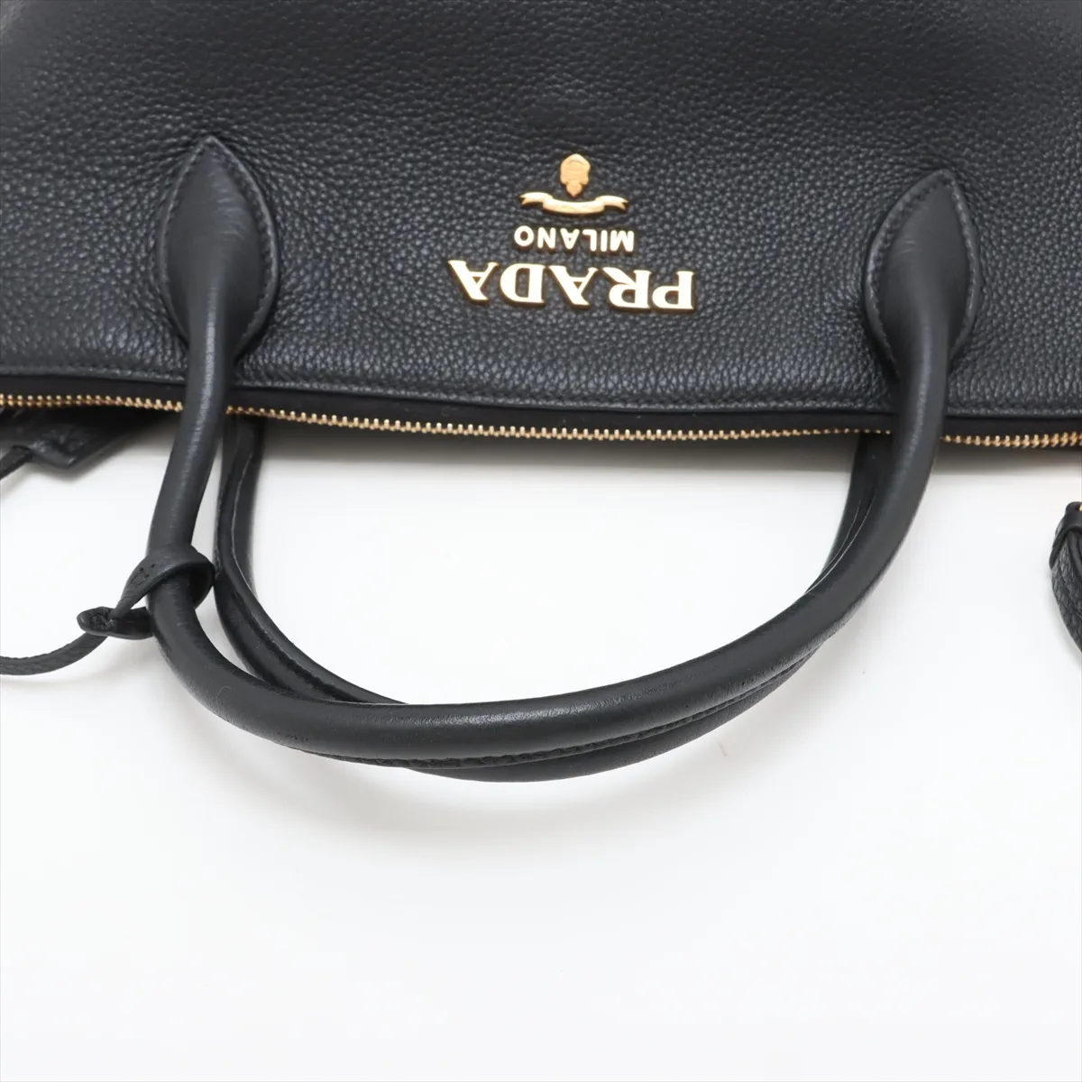 Vitello Daino Leather 2-Way Handbag, Black, 1BA111, Unsigned Guarantee Card — view 5
