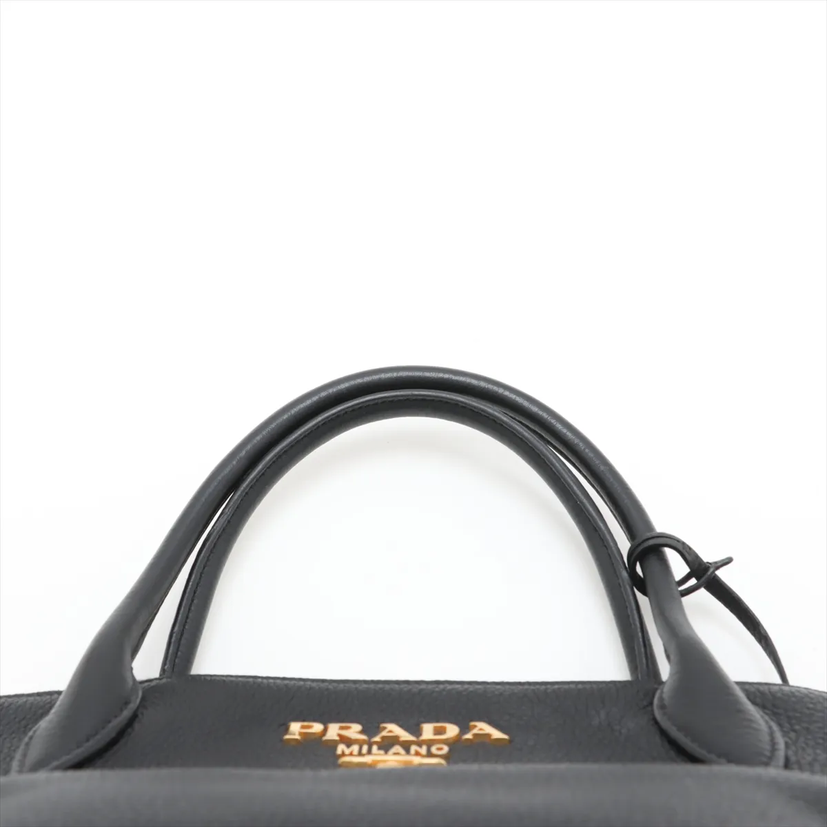 Vitello Daino Leather 2-Way Handbag, Black, 1BA111, Unsigned Guarantee Card — view 6