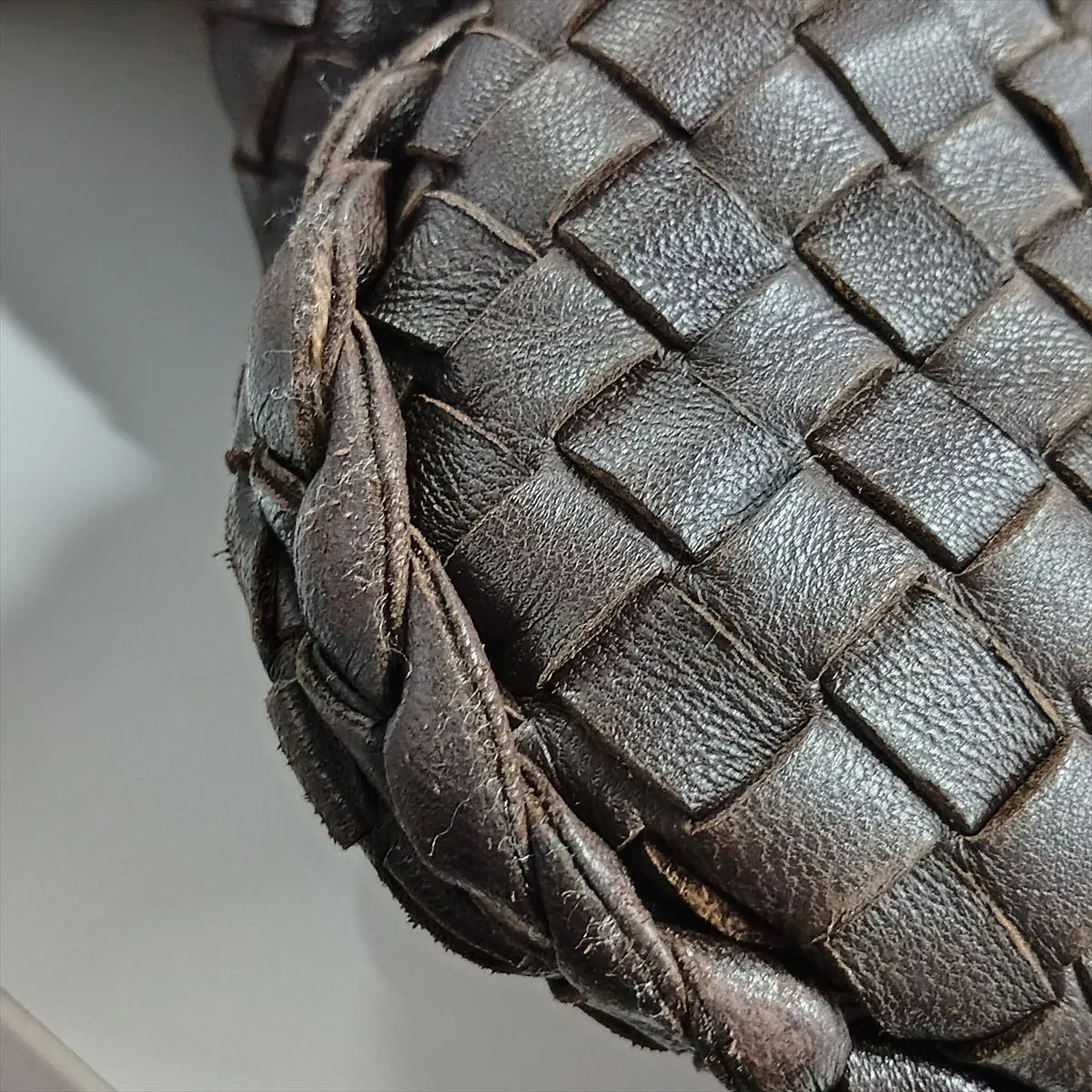 Intrecciato Hobo 115654 Leather Shoulder Bag Brown — view 11