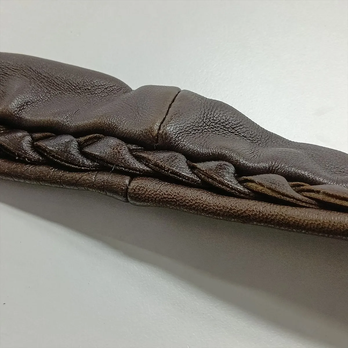 Intrecciato Hobo 115654 Leather Shoulder Bag Brown — view 12