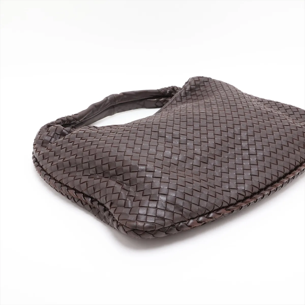 Intrecciato Hobo 115654 Leather Shoulder Bag Brown — view 4
