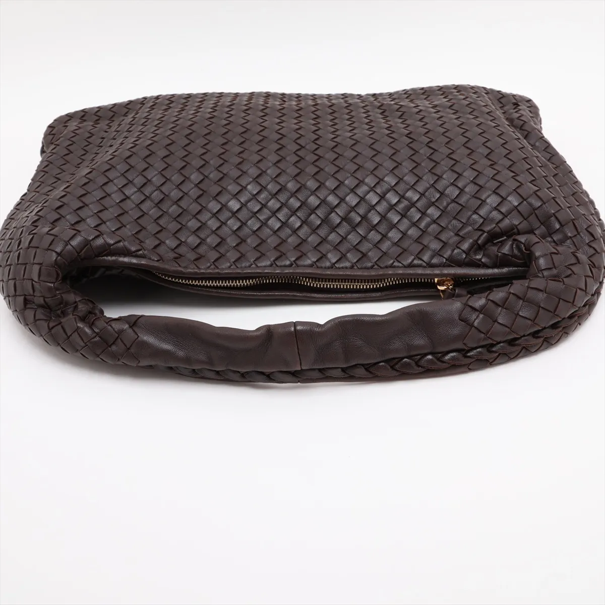 Intrecciato Hobo 115654 Leather Shoulder Bag Brown — view 5