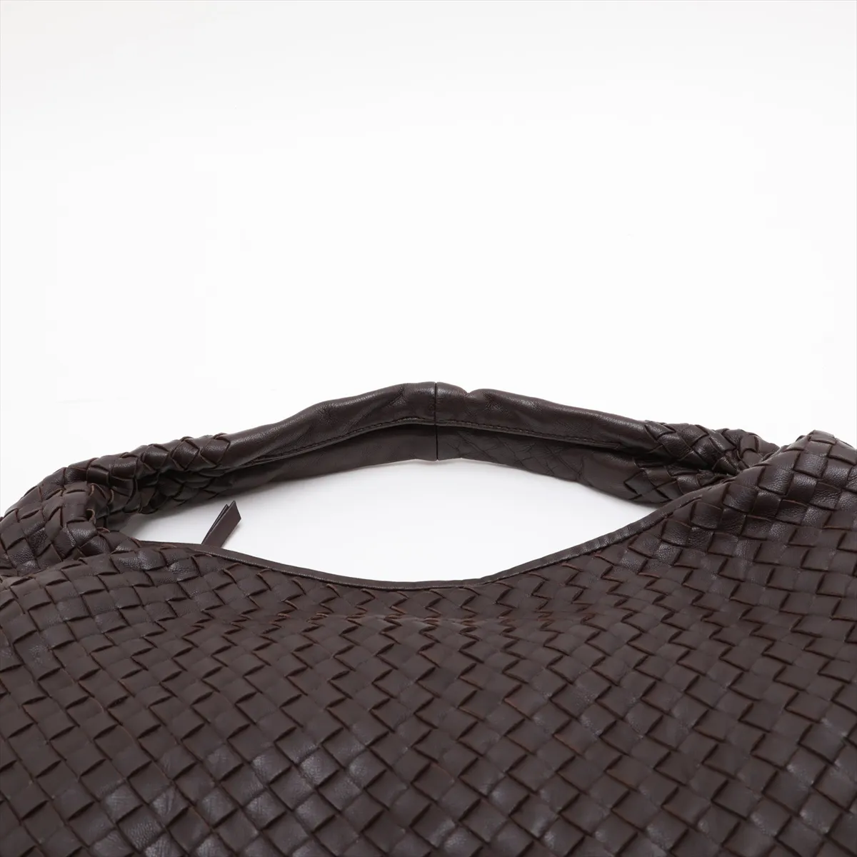 Intrecciato Hobo 115654 Leather Shoulder Bag Brown — view 6
